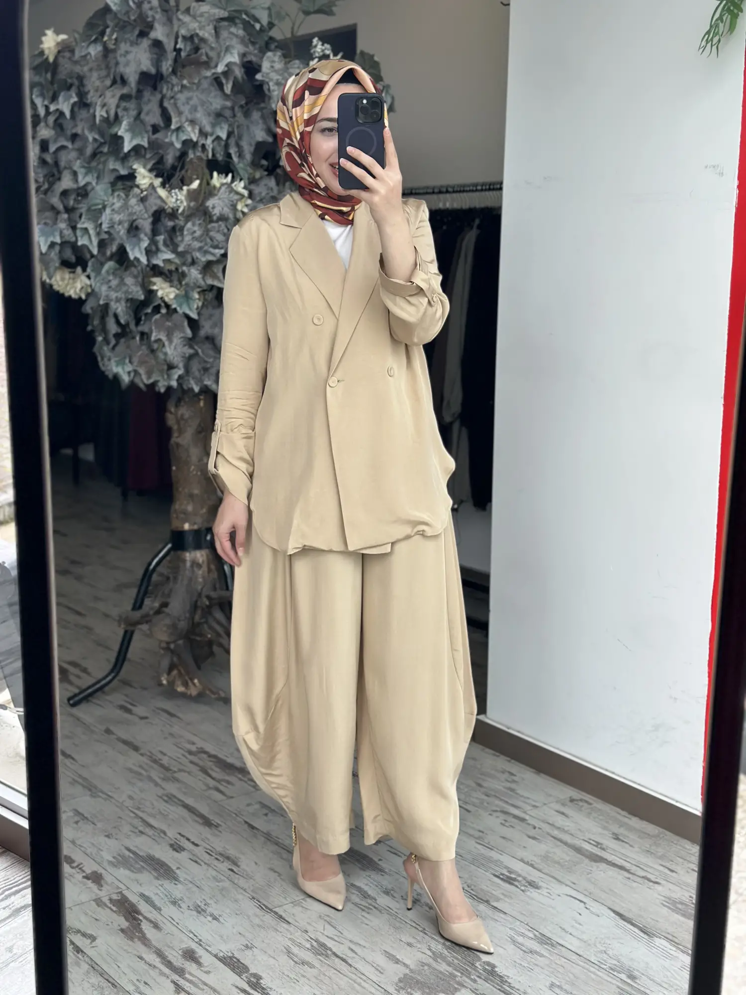 Kahma Tensel Ceket Şalvar Pantolon Takım