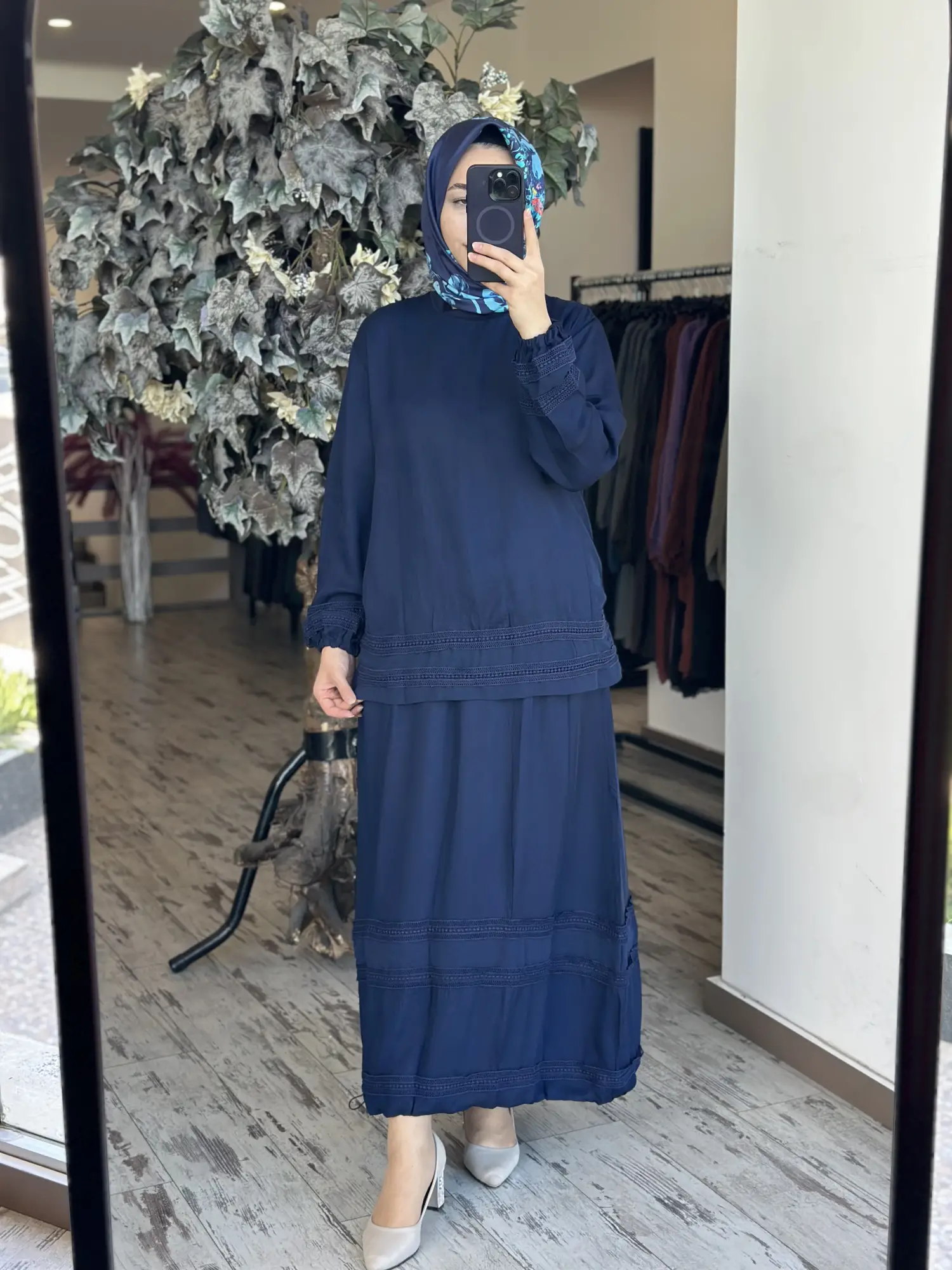 Misswhence Güpür Detaylı Chanel Keten Etek Bluz Takım 39010