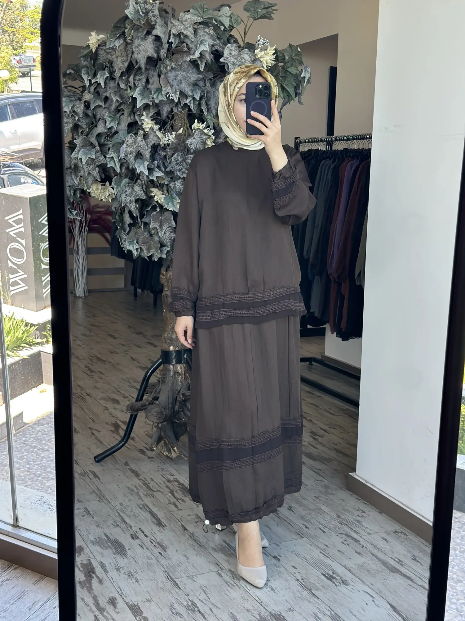 Misswhence Güpür Detaylı Chanel Keten Etek Bluz Takım 39010