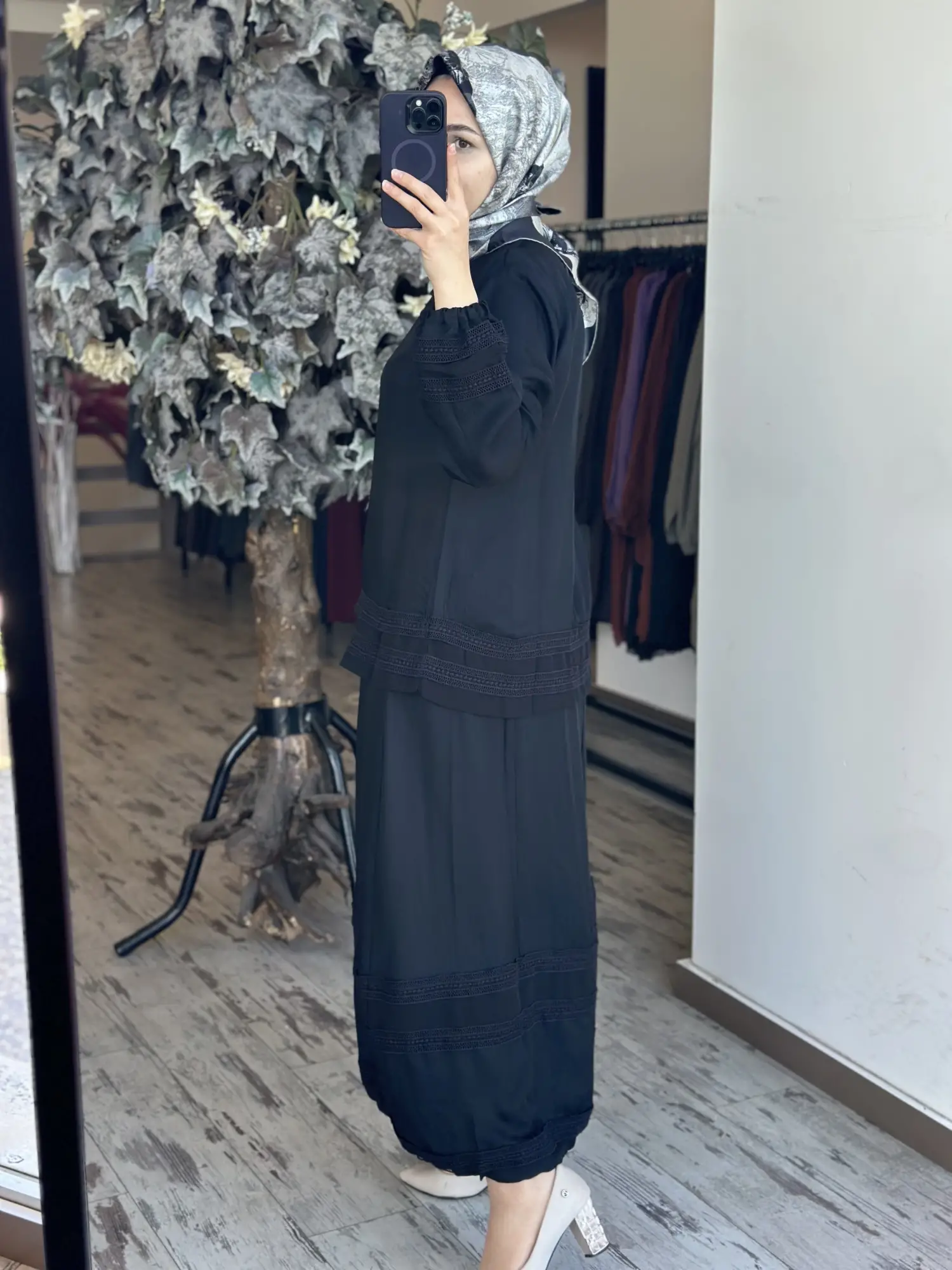 Misswhence Güpür Detaylı Chanel Keten Etek Bluz Takım 39010