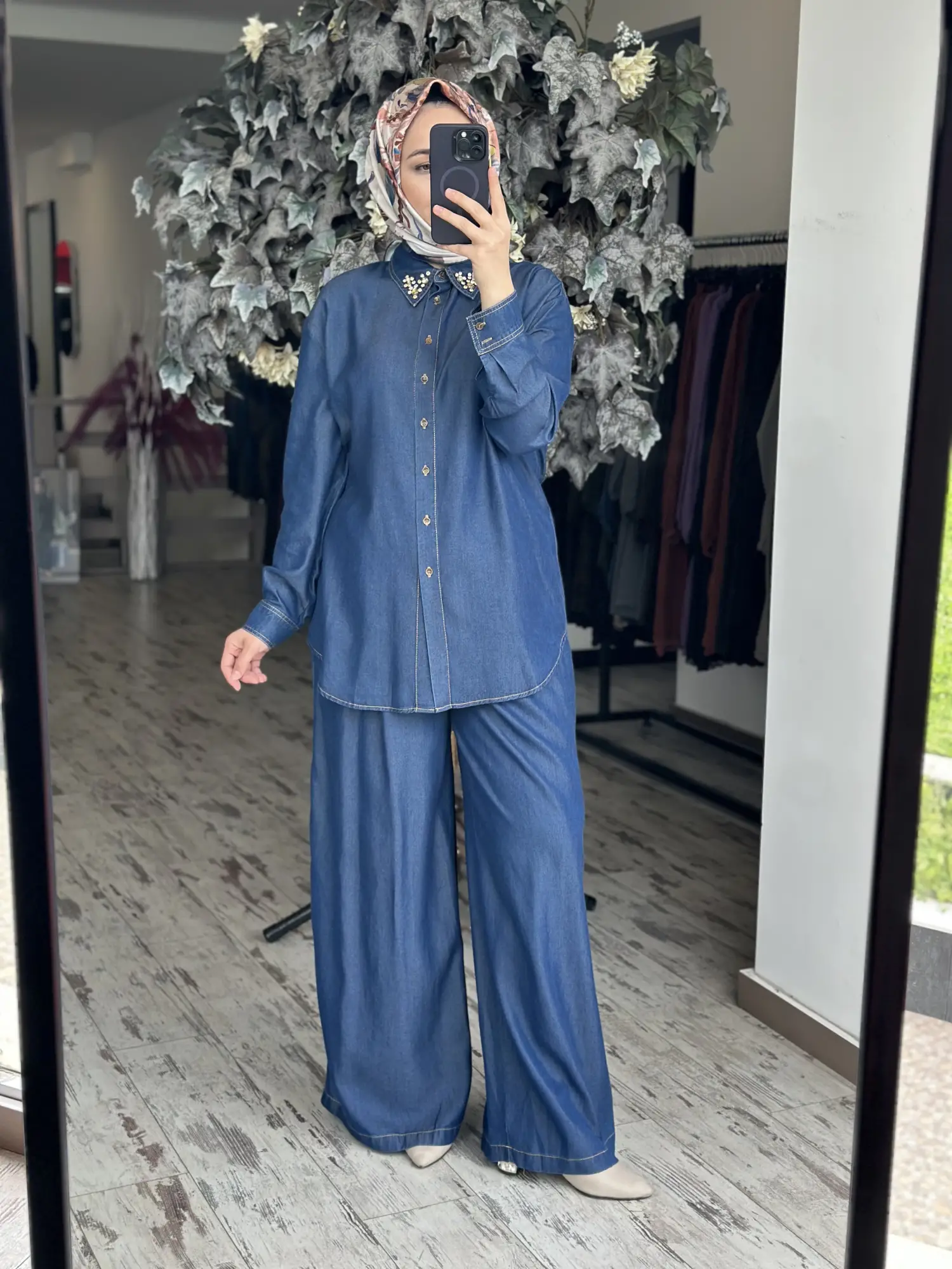Kahma Tensel Kot Tunik Pantolon Takım
