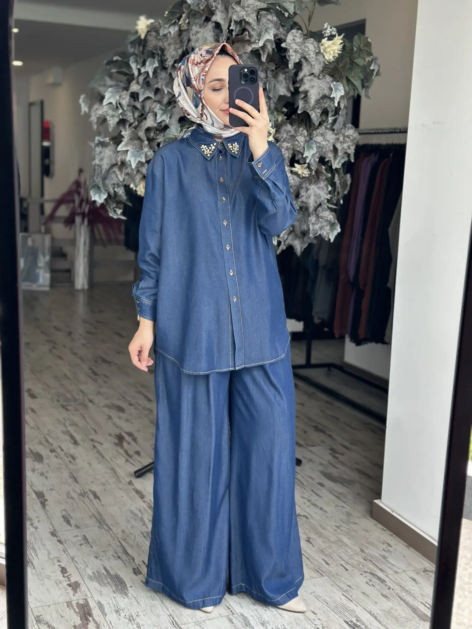 Kahma Tensel Kot Tunik Pantolon Takım