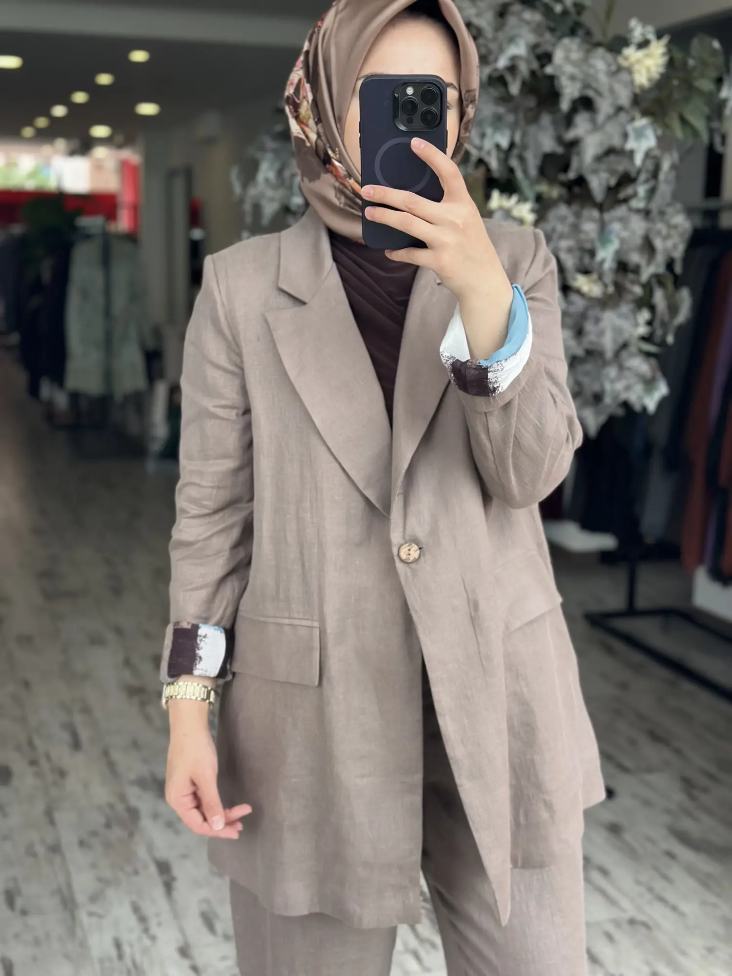 Almarwah Keten Ceket Pantolon Takım 202980