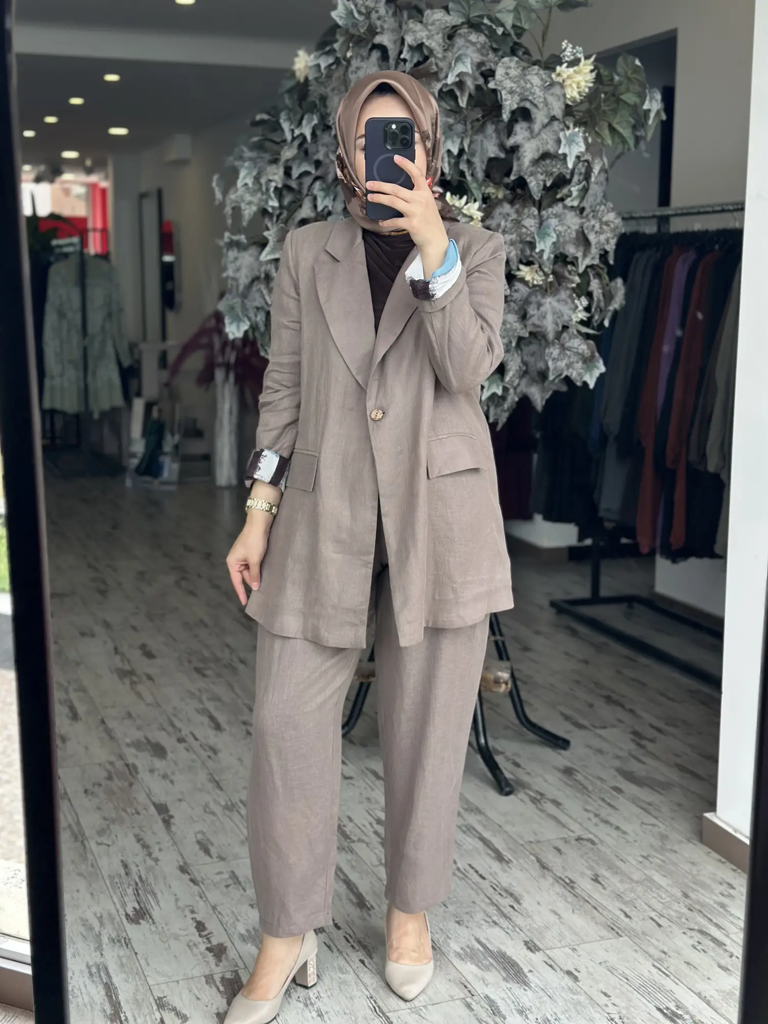 Almarwah Keten Ceket Pantolon Takım 202980