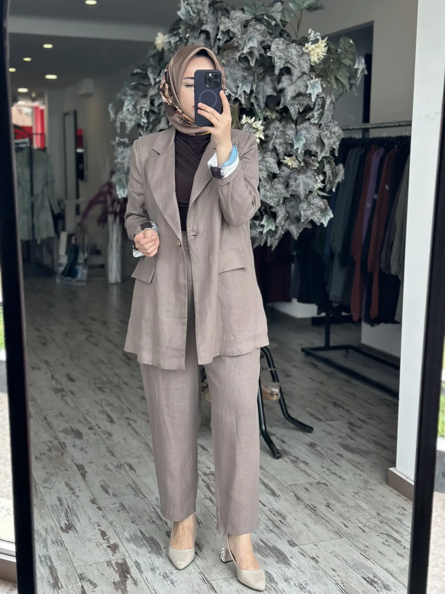 Almarwah Keten Ceket Pantolon Takım 202980