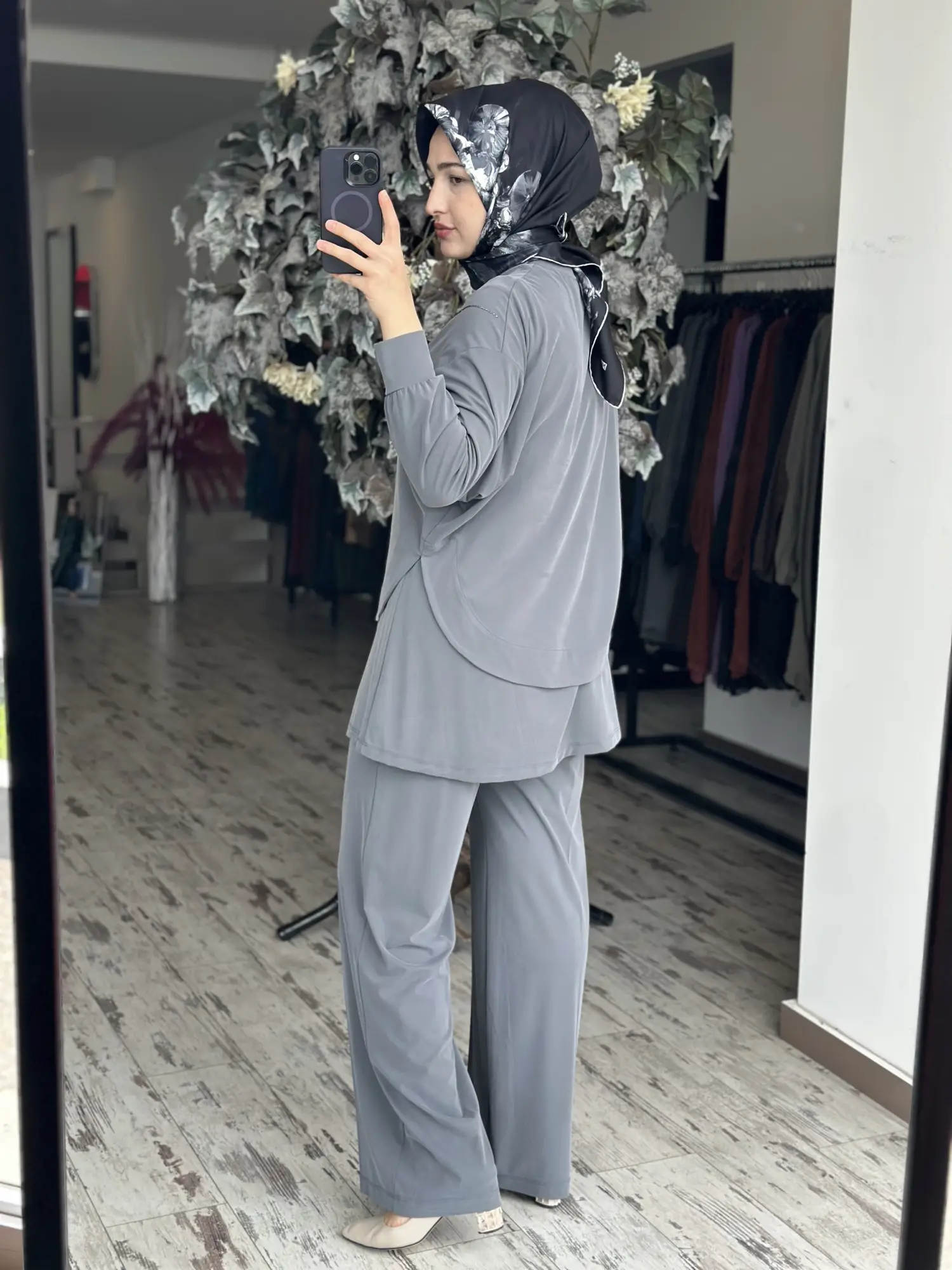 Qupra Petek Dokulu 3 lü Tunik İçlik Pantolon Takım WAD1298