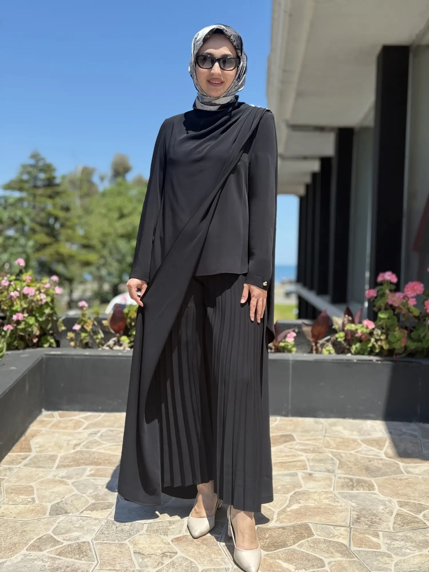 SENNA Blush Asimetrik Detaylı Şık Tunik Pantolon Takım SD267004