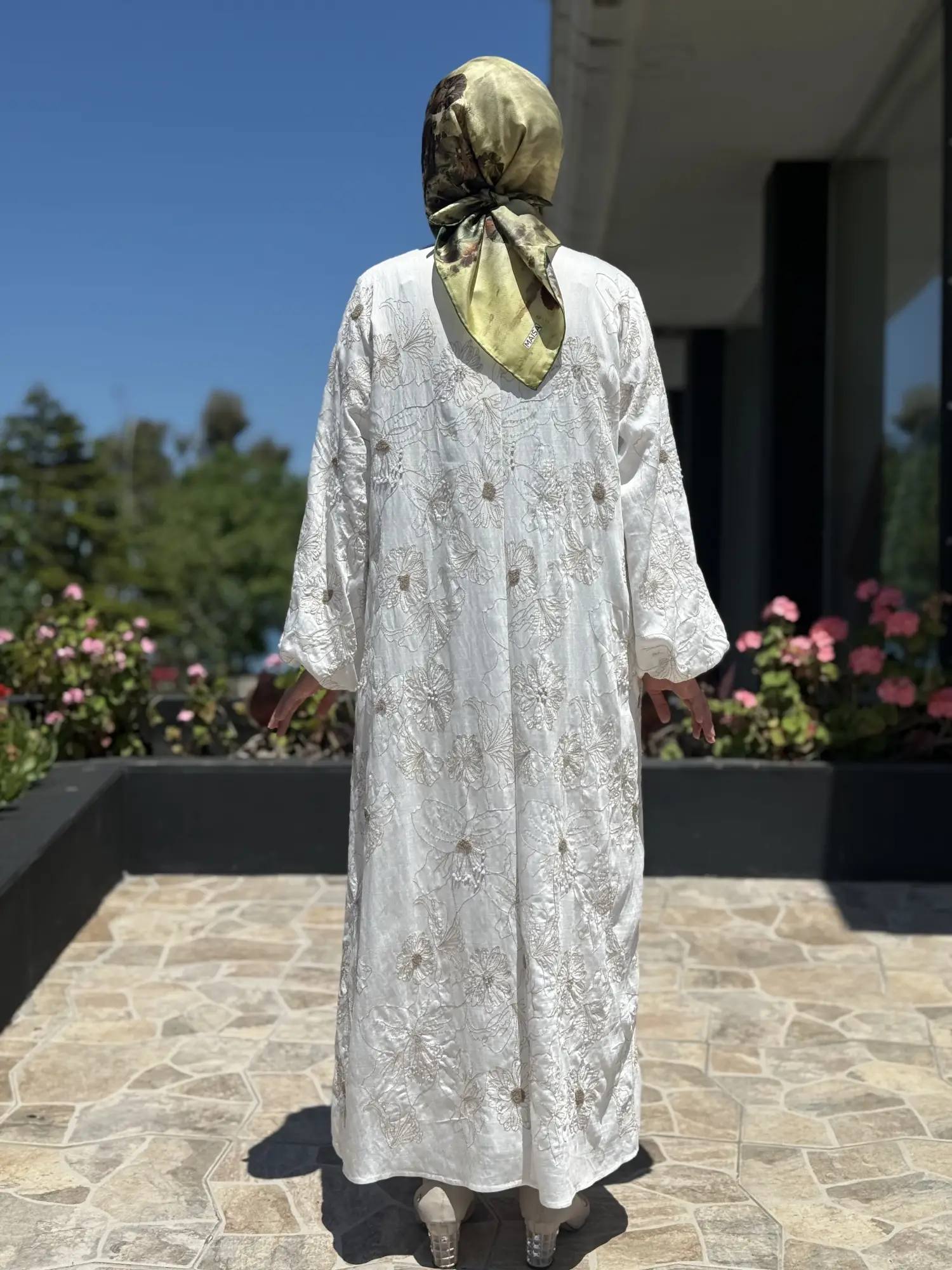 SENNA Nakış ve Boncuk İşlemeli Vual Flone Elbise SD2630047