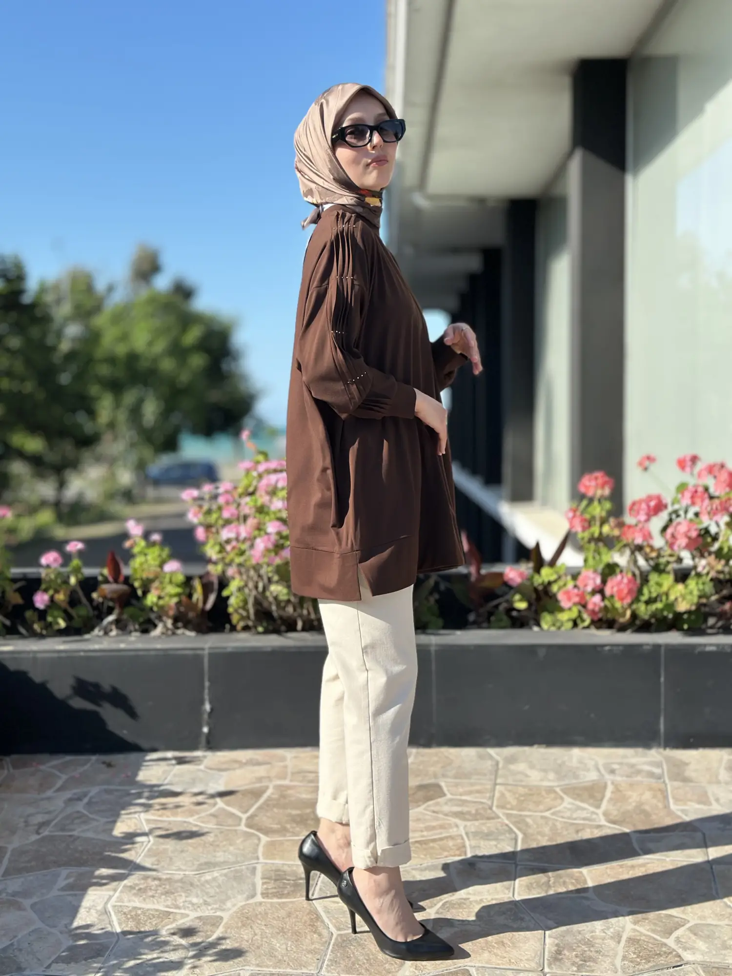 Tığ Triko Kolu Drape Detaylı Modal Tunik TNK4053