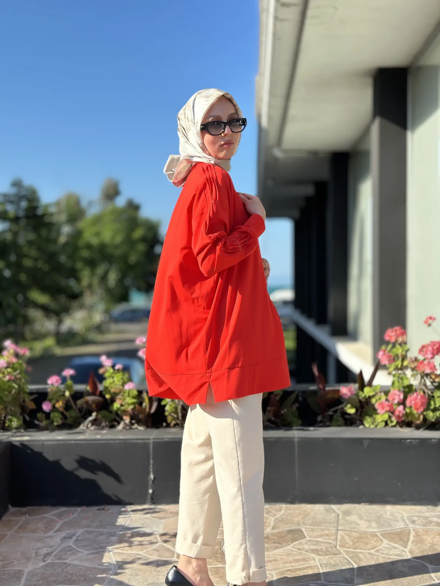 Tığ Triko Kolu Drape Detaylı Modal Tunik TNK4053