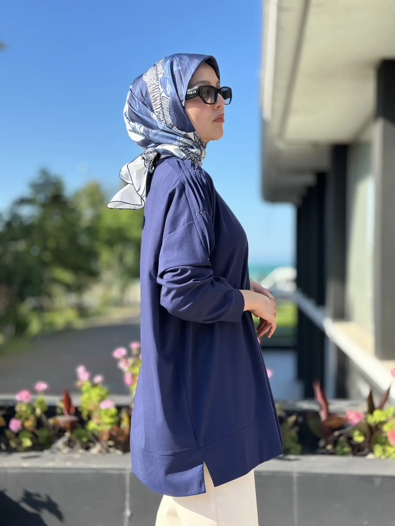 Tığ Triko Kolu Drape Detaylı Modal Tunik TNK4053