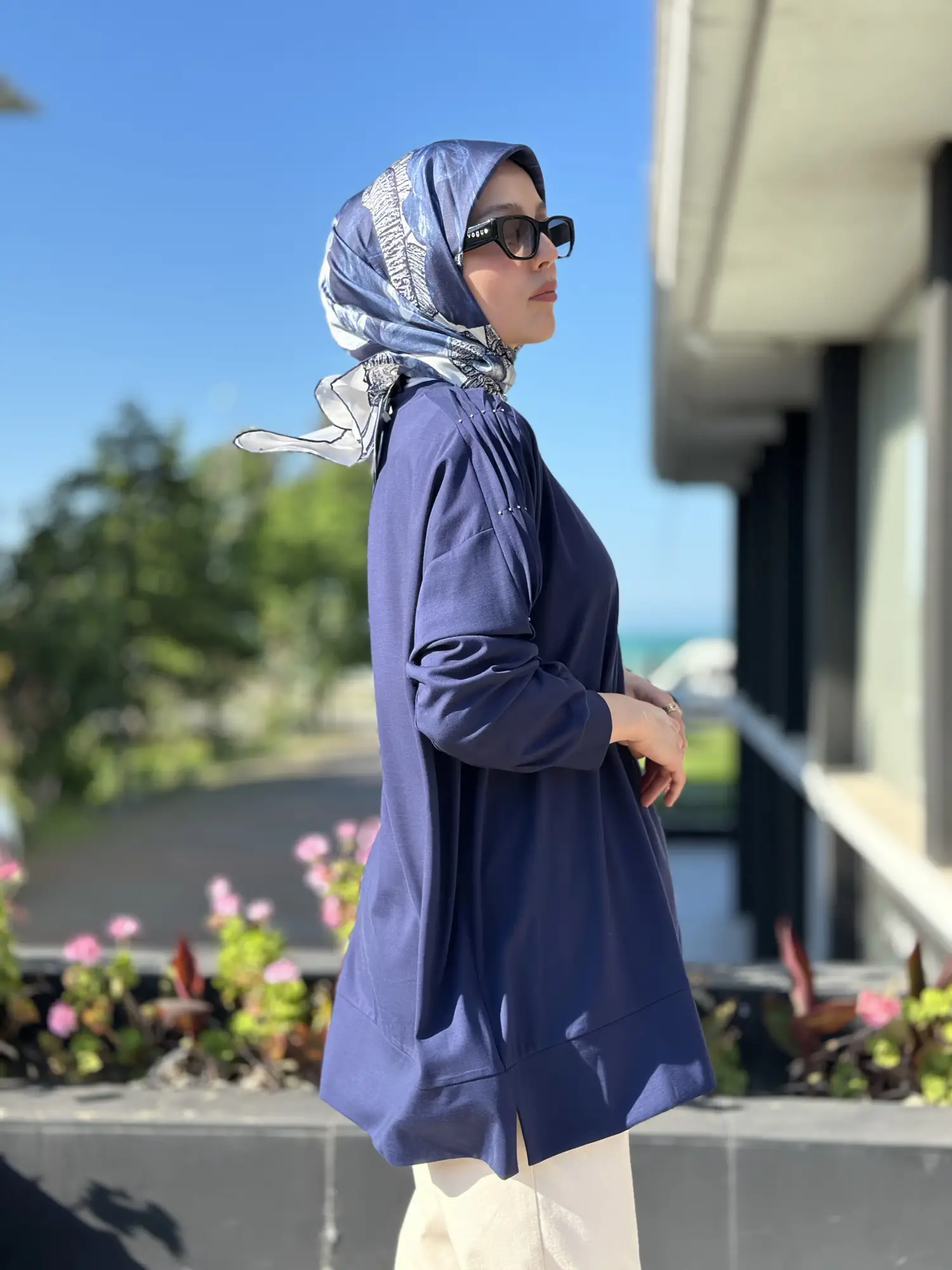 Tığ Triko Kolu Drape Detaylı Modal Tunik TNK4053