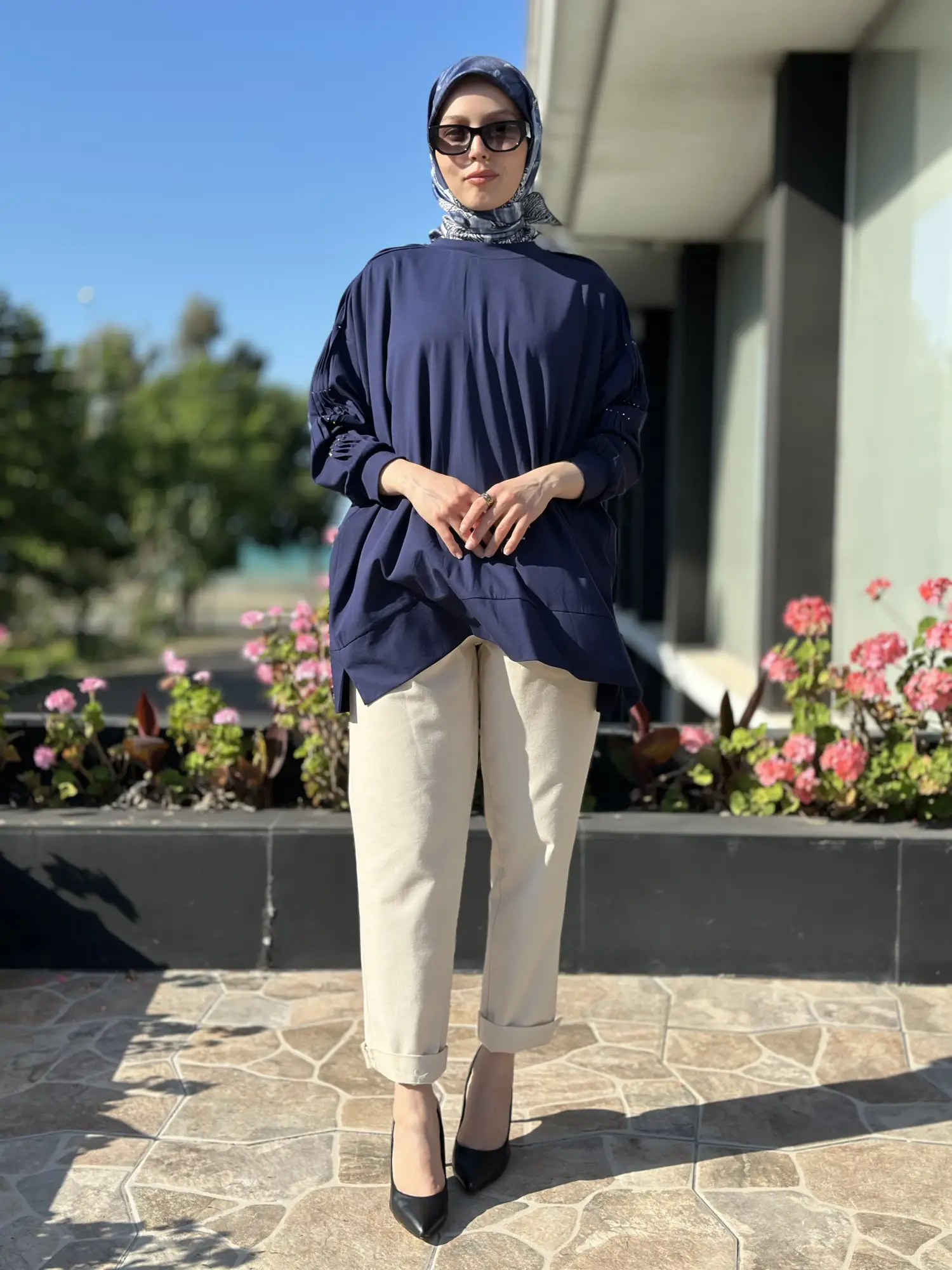 Tığ Triko Kolu Drape Detaylı Modal Tunik TNK4053