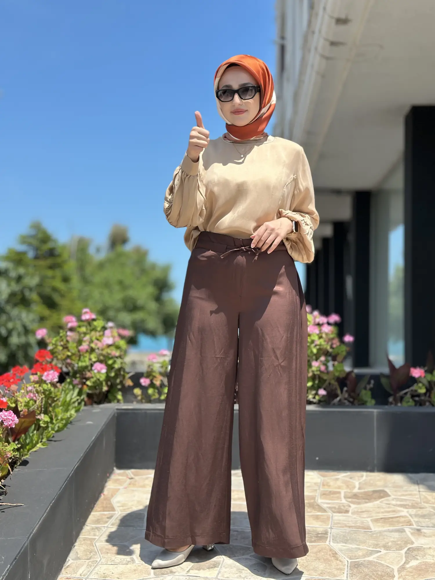 Misswhence Yanlardan Fermuar Kapama Detaylı Chanel Keten Pantolon 39114