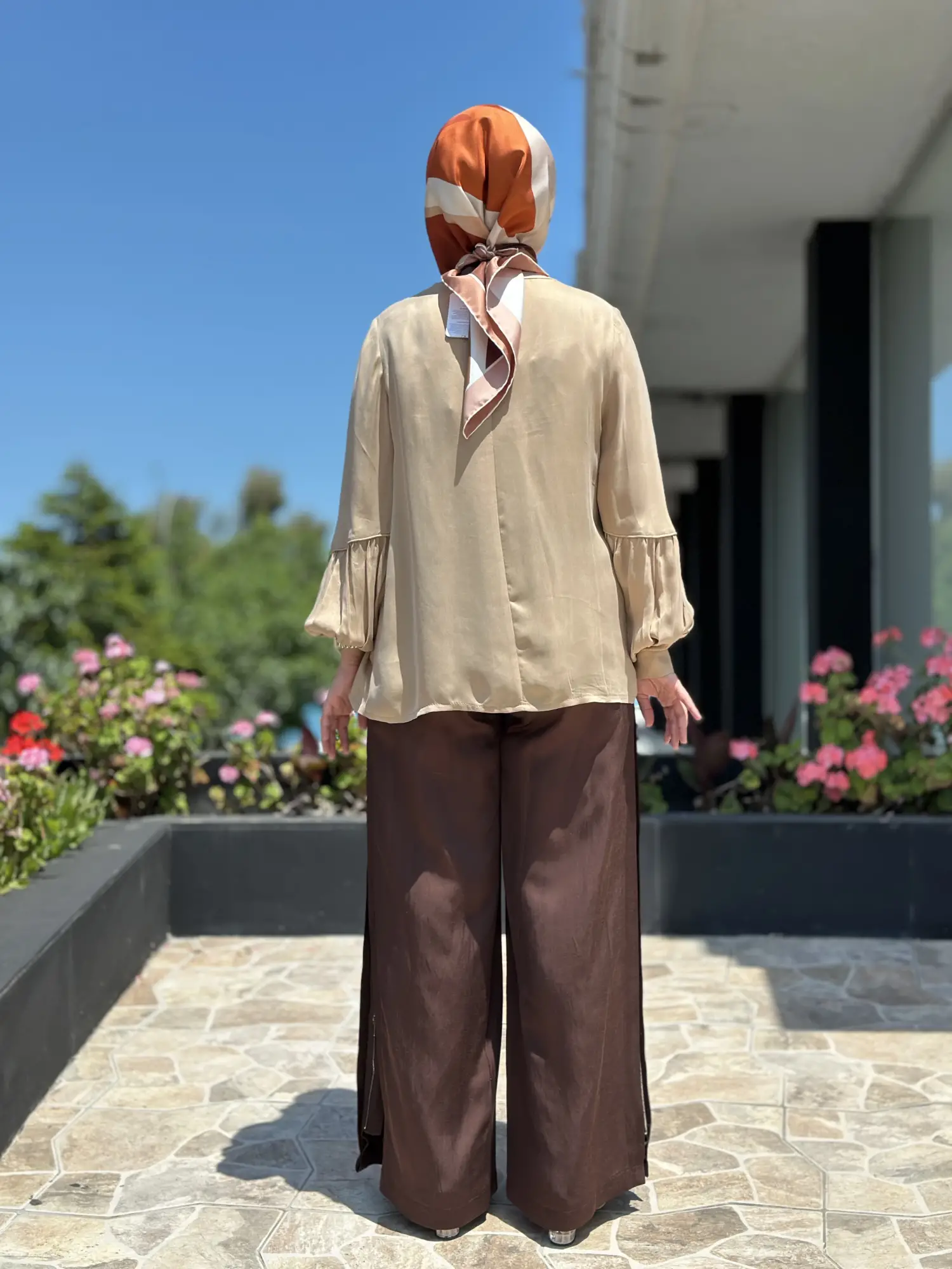 Misswhence Yanlardan Fermuar Kapama Detaylı Chanel Keten Pantolon 39114