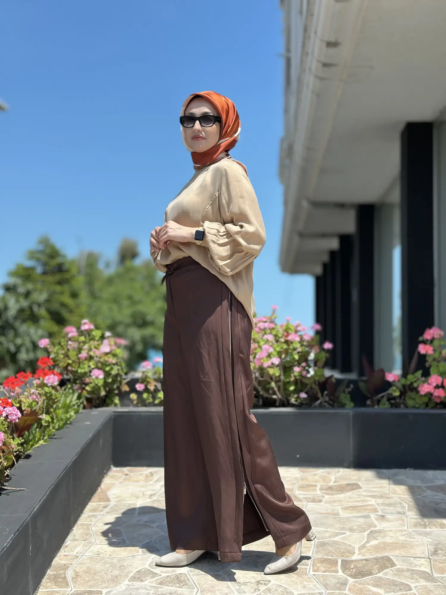 Misswhence Yanlardan Fermuar Kapama Detaylı Chanel Keten Pantolon 39114