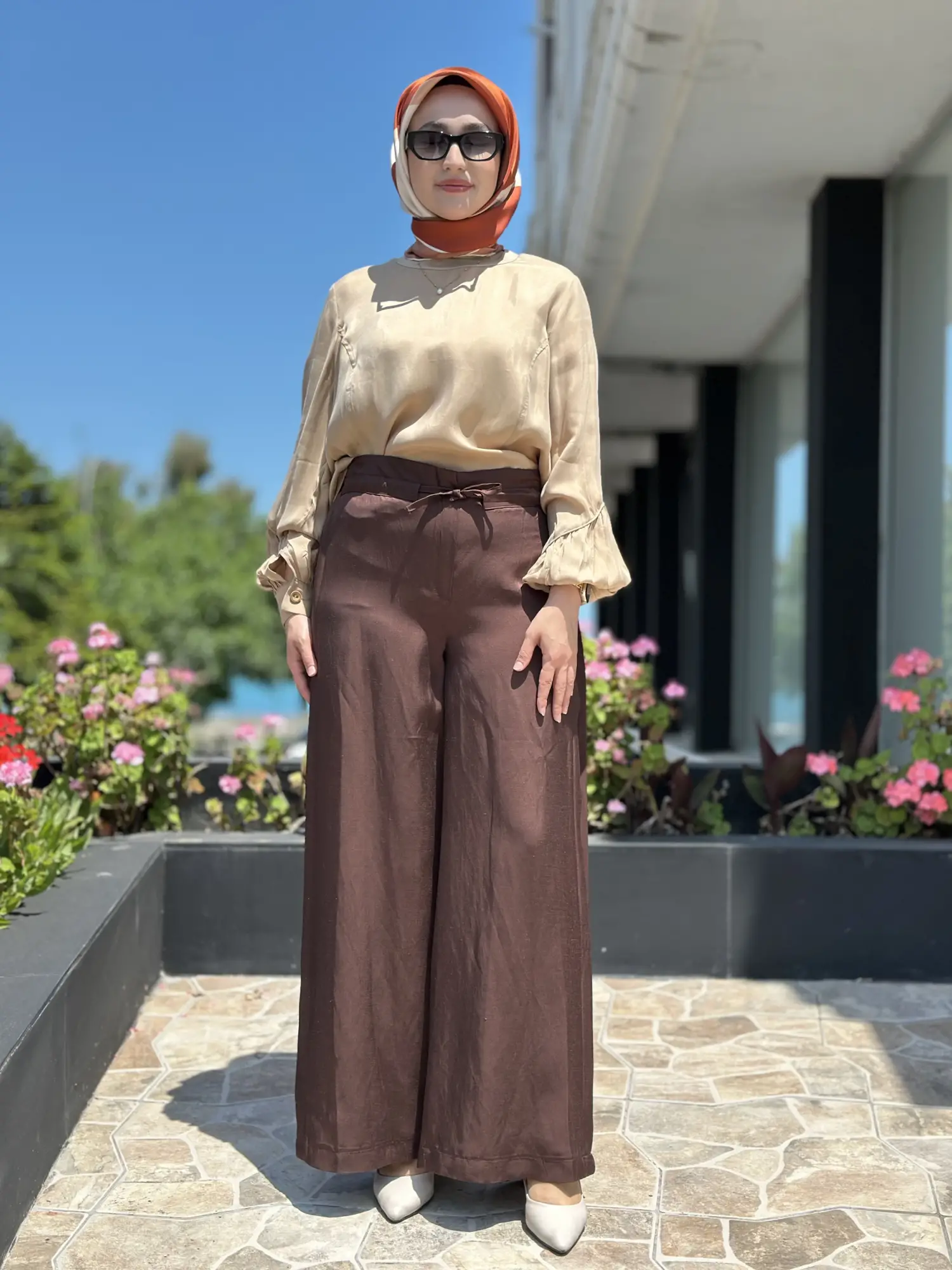 Misswhence Yanlardan Fermuar Kapama Detaylı Chanel Keten Pantolon 39114