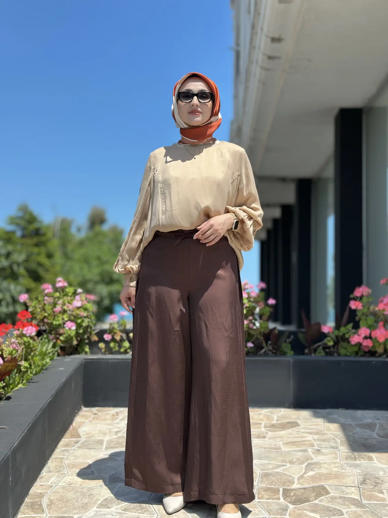 Misswhence Yanlardan Fermuar Kapama Detaylı Chanel Keten Pantolon 39114