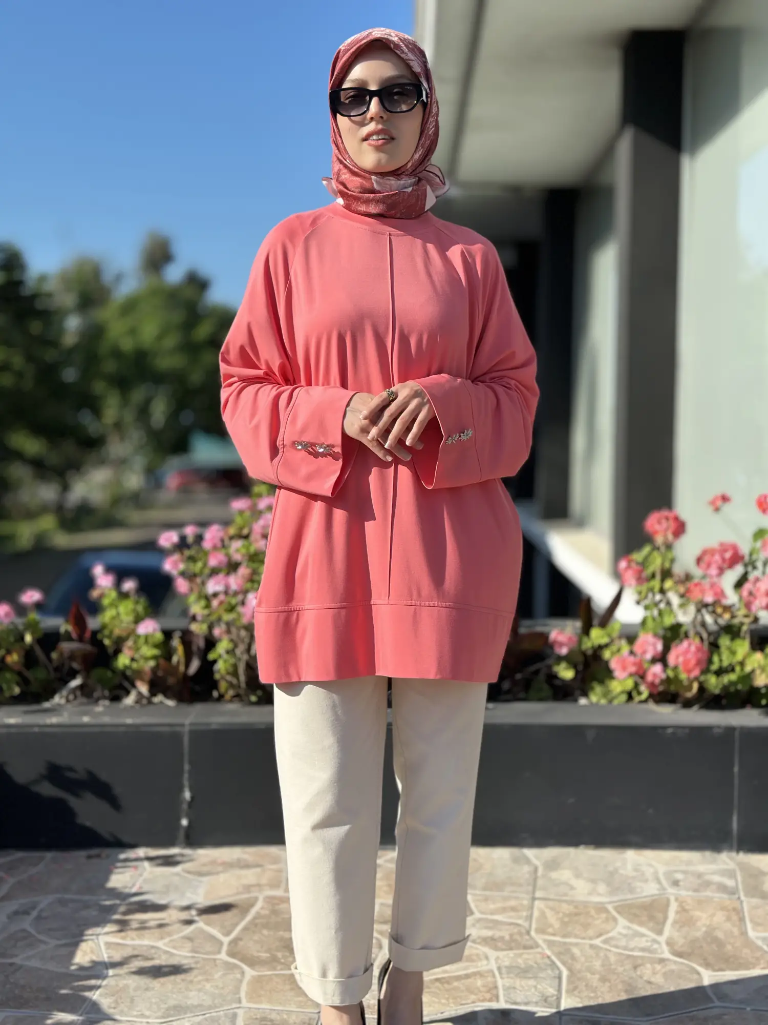 Tığ Triko Manşet Detaylı Modal Tunik TNK4069