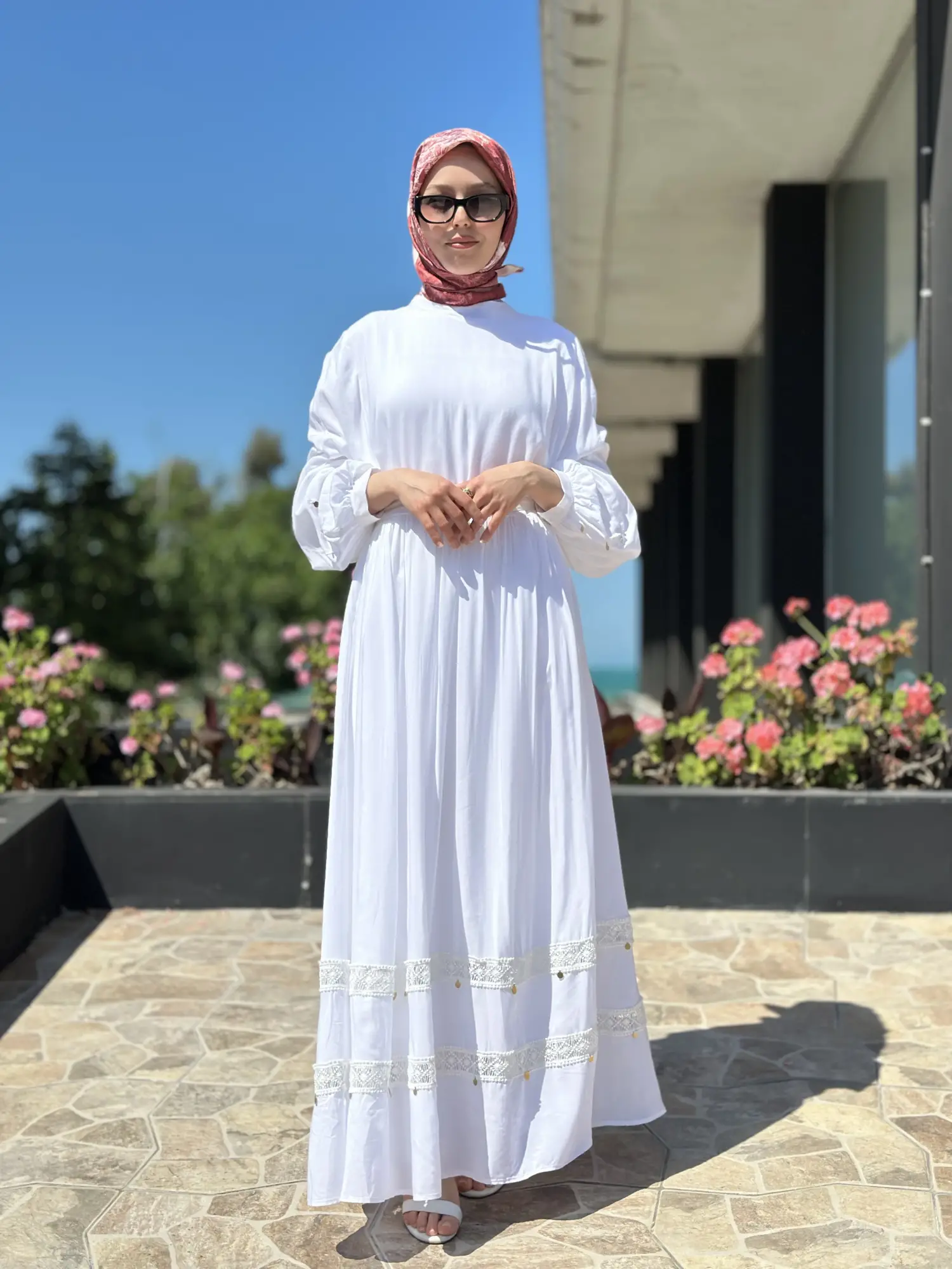 Almarwah Pul detaylı Poplinl Elbise 303901