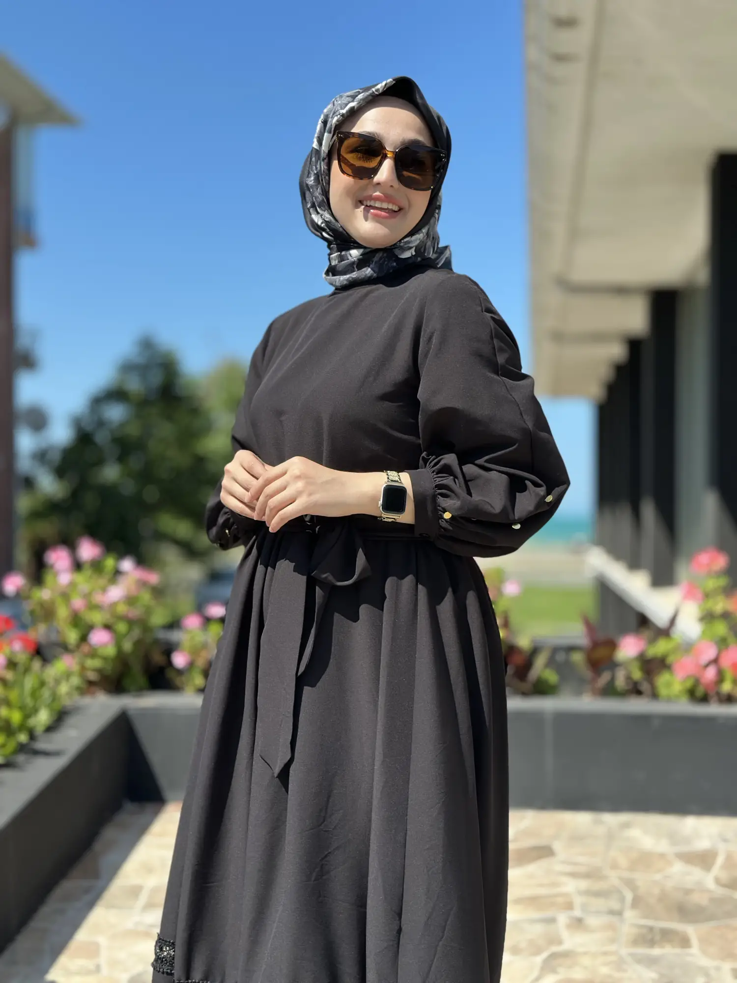 Almarwah Pul detaylı Poplinl Elbise 303901