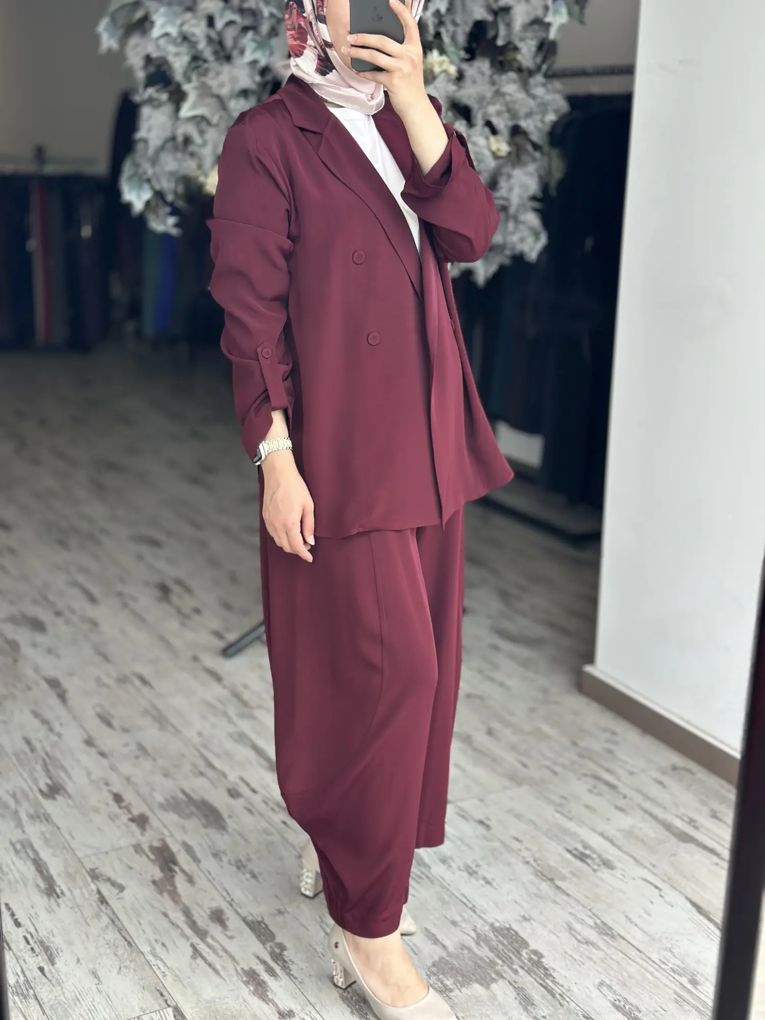 Kahma Tensel Ceket Şalvar Pantolon Takım