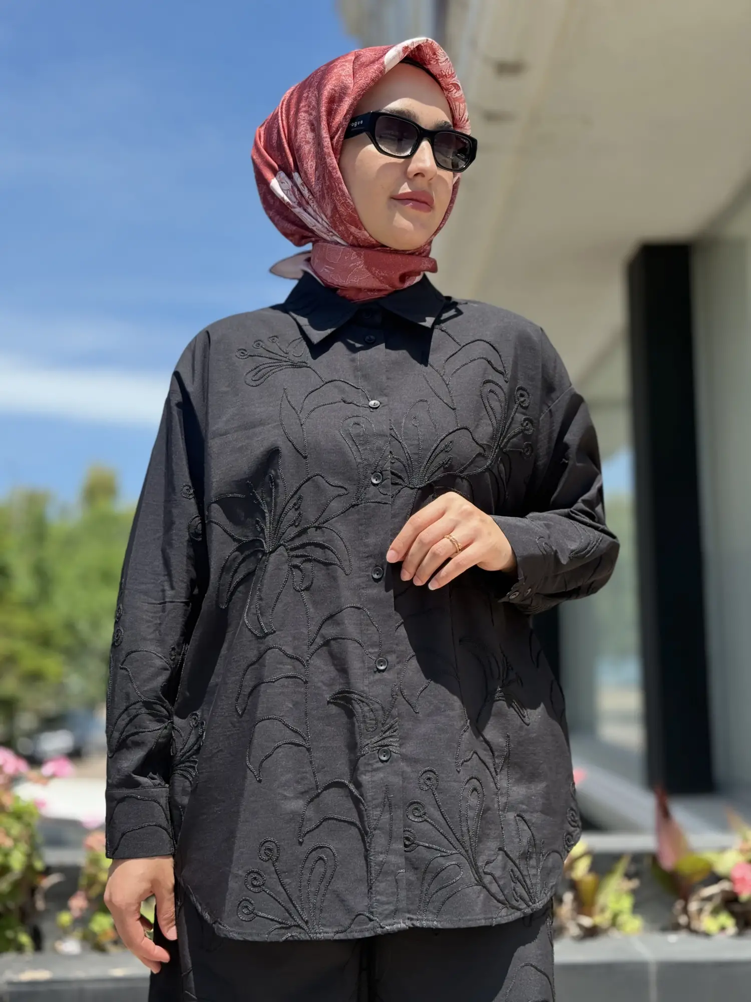 Kahma Nakış işlemeli Gömlek
