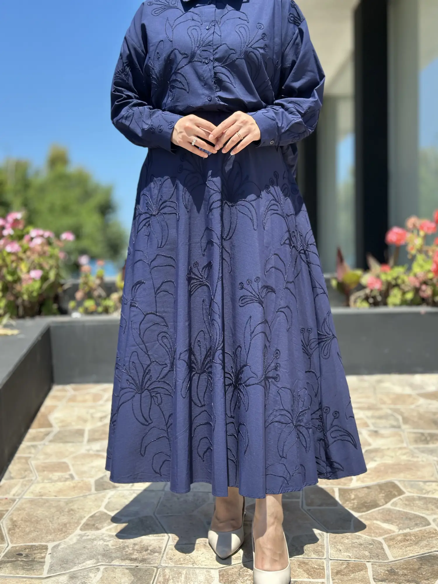 Kahma Nakış İşlemeli Etek
