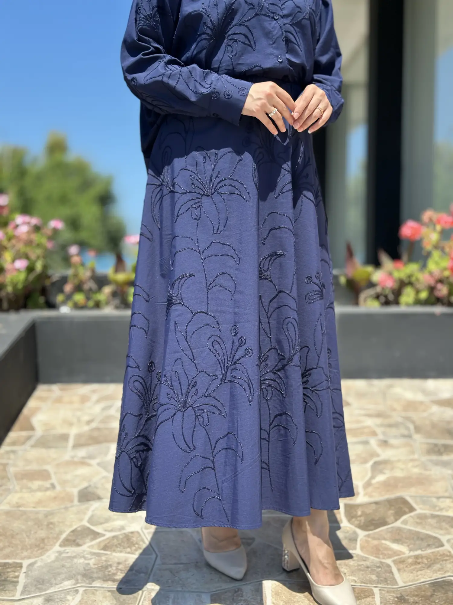 Kahma Nakış İşlemeli Etek