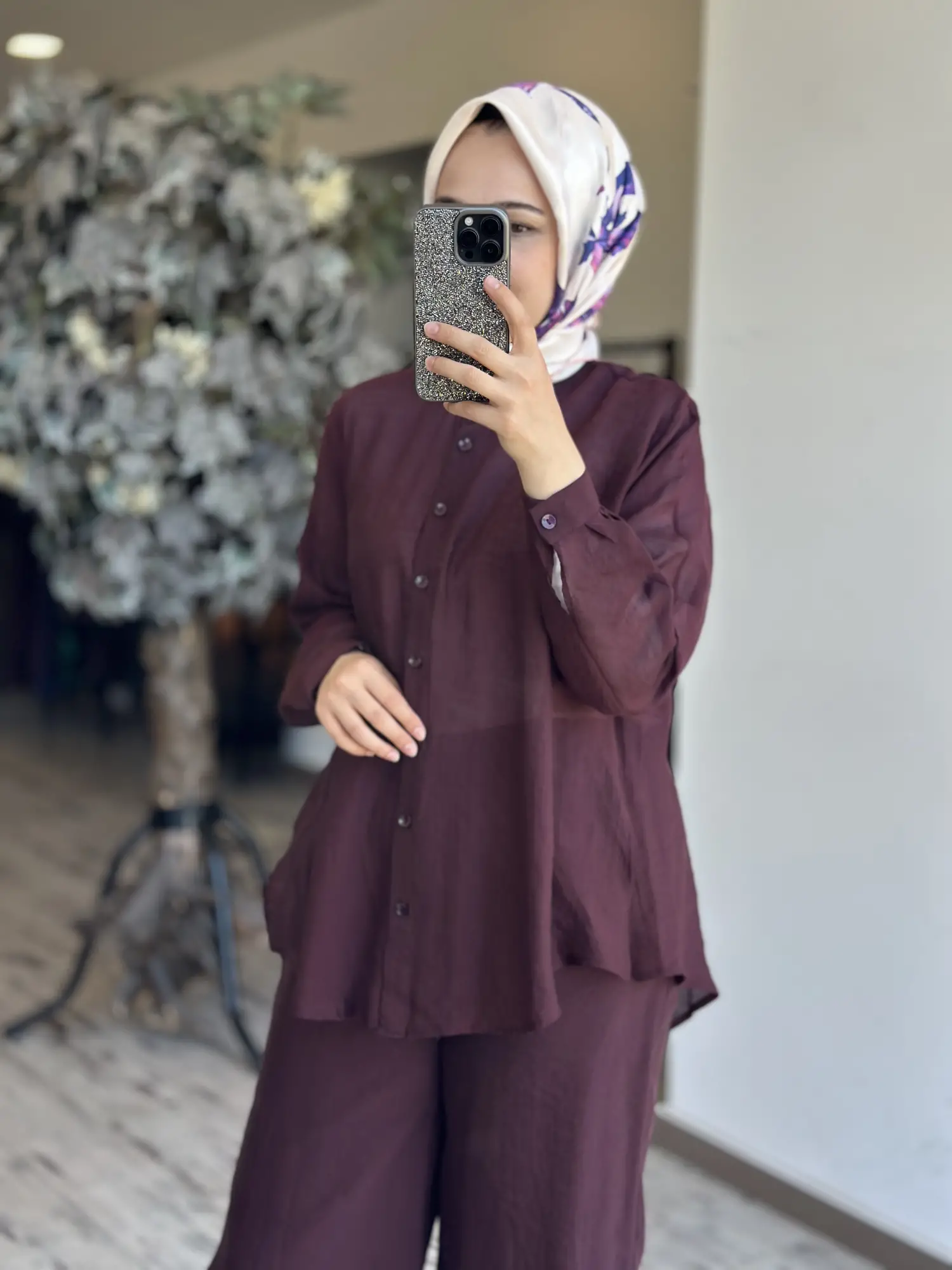 Almarwah Hakim Yaka Tencel Gömlek Pantolon Takım 203042