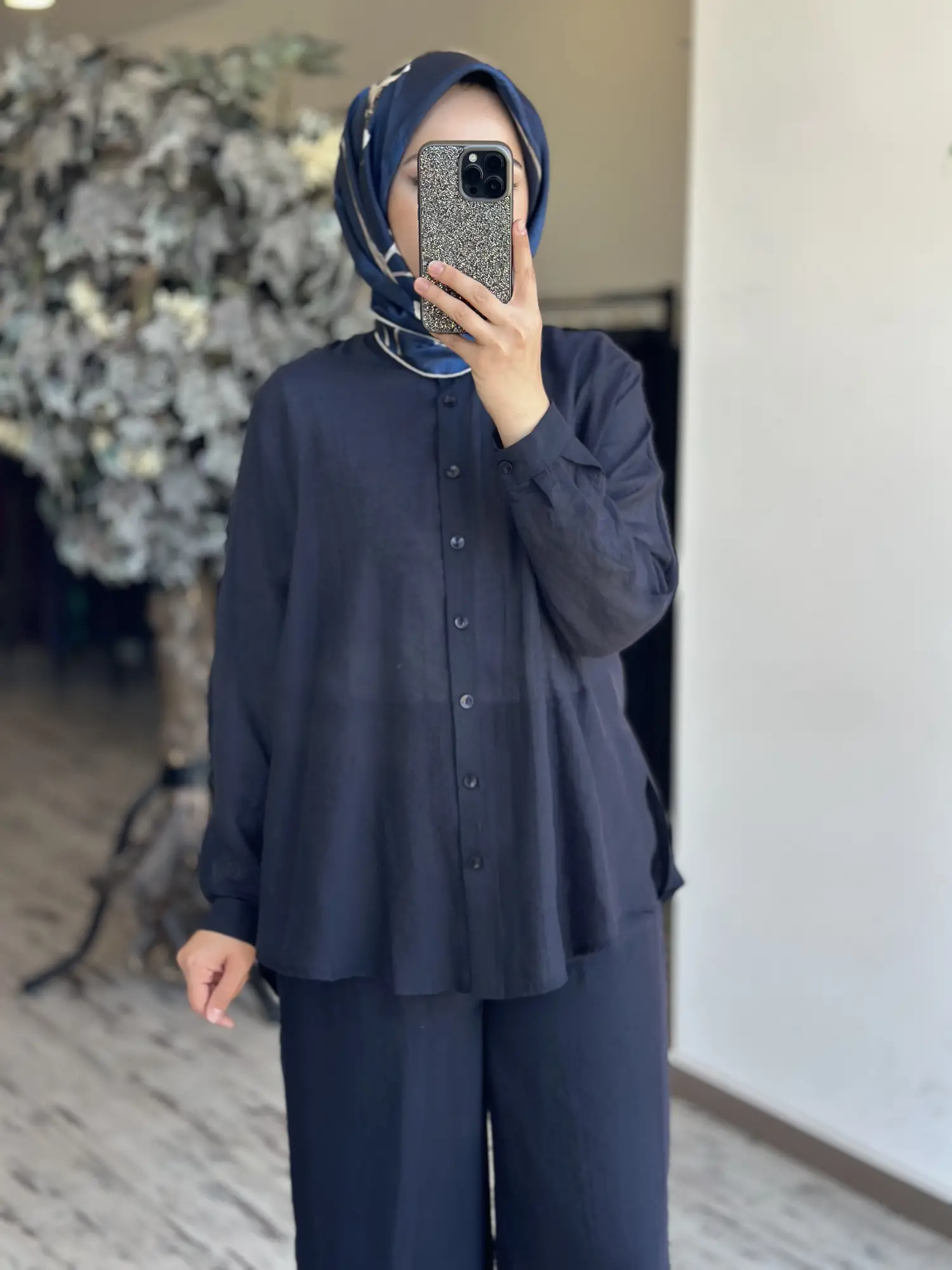 Almarwah Hakim Yaka Tencel Gömlek Pantolon Takım 203042