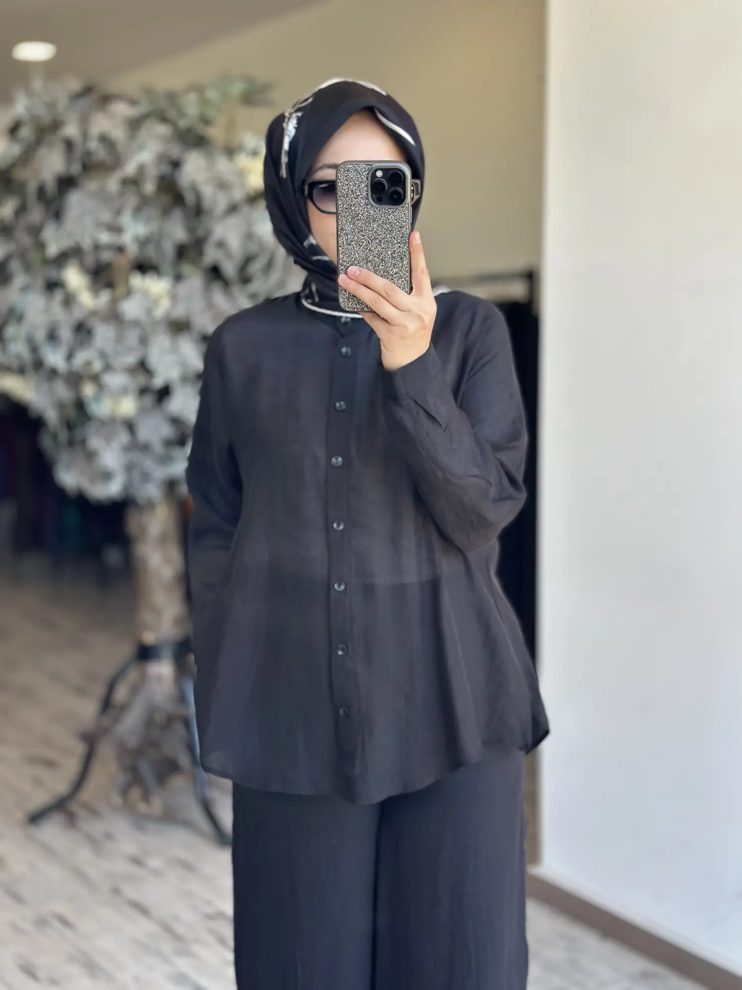 Almarwah Hakim Yaka Tencel Gömlek Pantolon Takım 203042