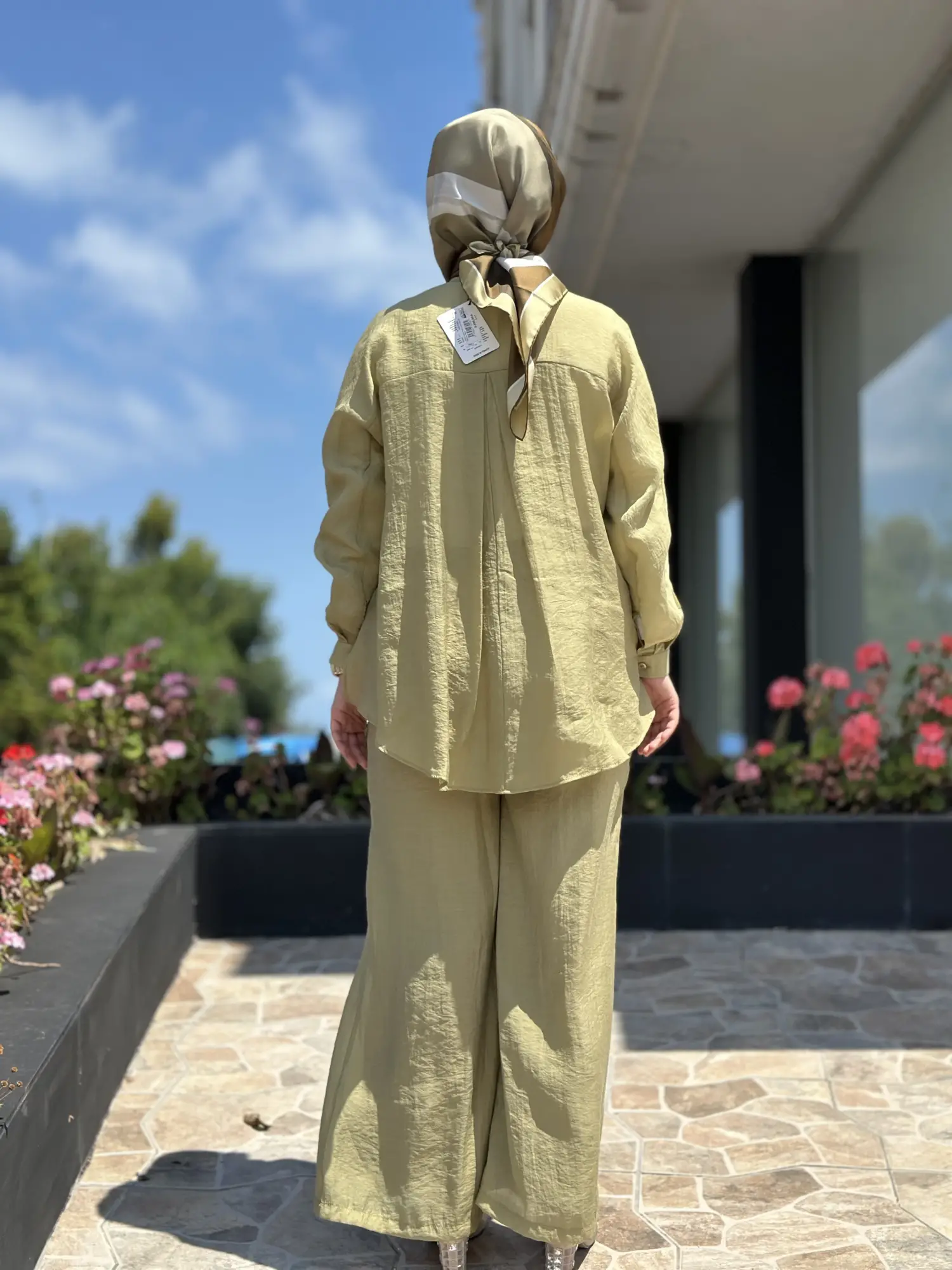 Almarwah Hakim Yaka Tencel Gömlek Pantolon Takım 203042