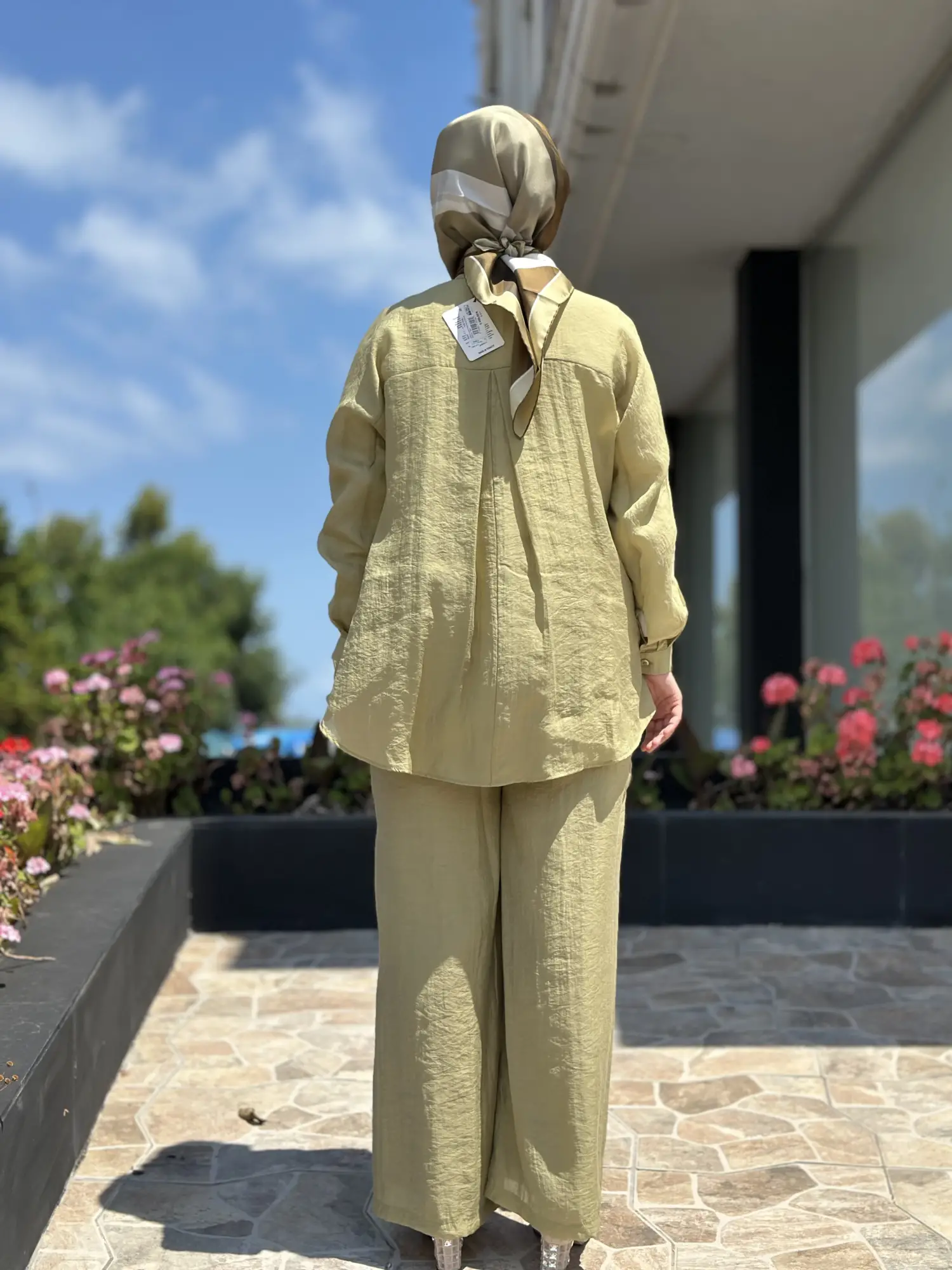 Almarwah Hakim Yaka Tencel Gömlek Pantolon Takım 203042