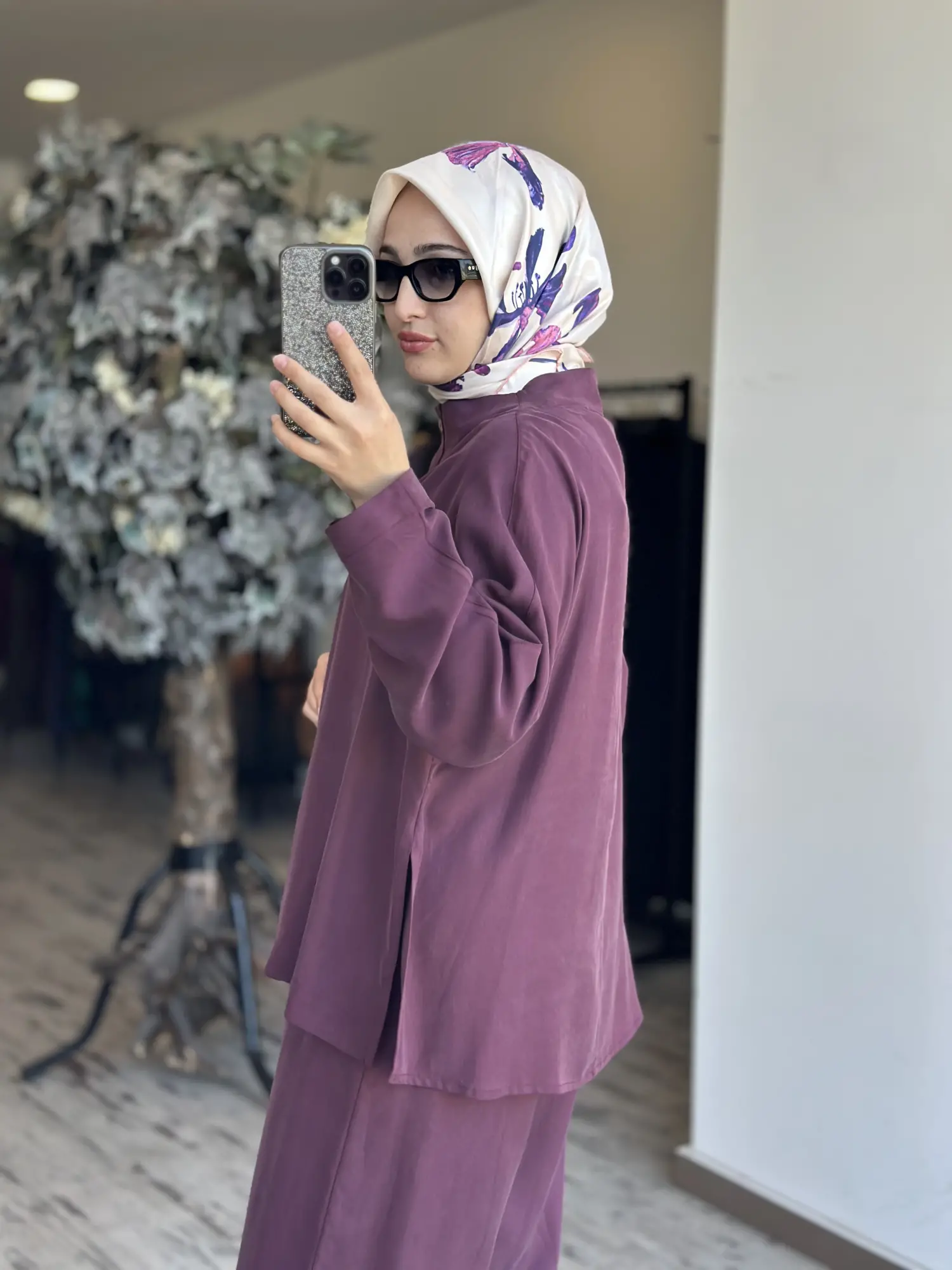 Almarwah Ahşap Düğmeli Tensel Gömlek Pantolon Takım 203004