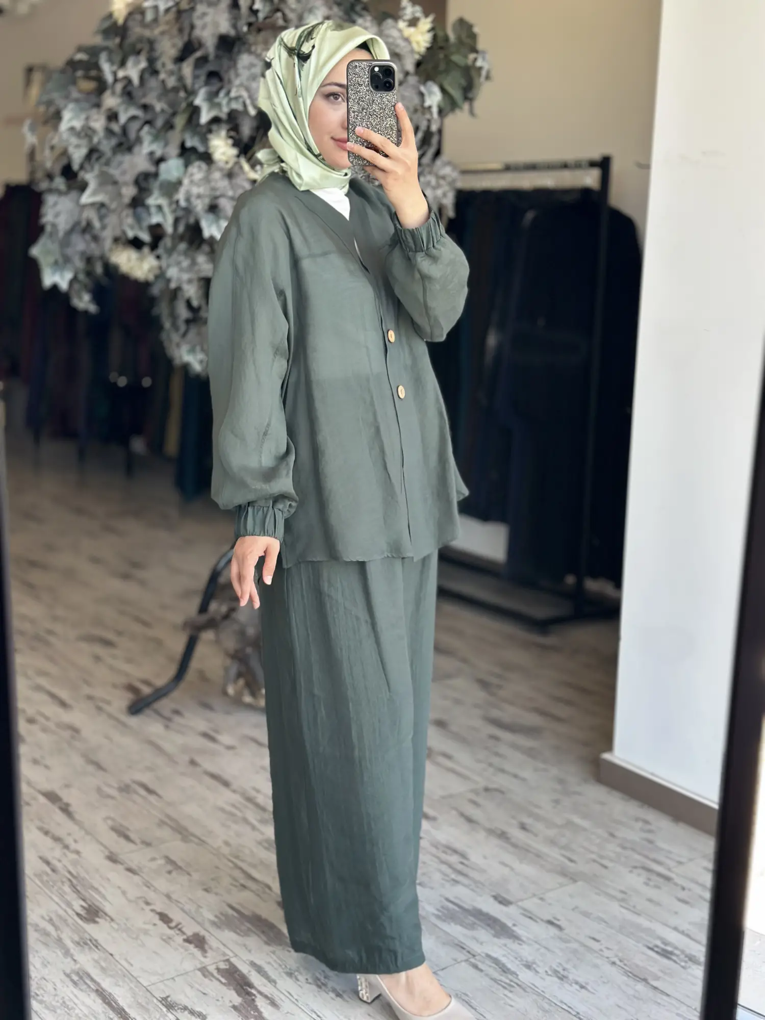 Almarwah Pile Detaylı Tencel Etek Pantolon 606123