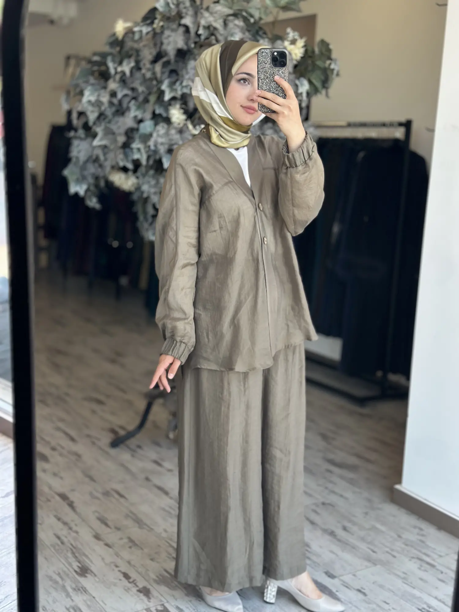 Almarwah Pile Detaylı Tencel Etek Pantolon 606123