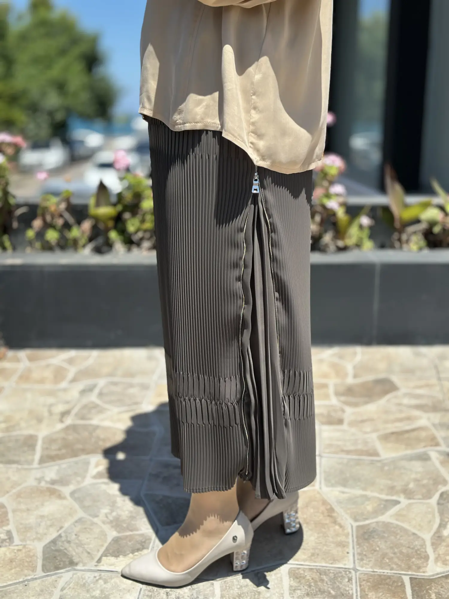 Misswhence Fermuarlı Pliseli Etek 39921