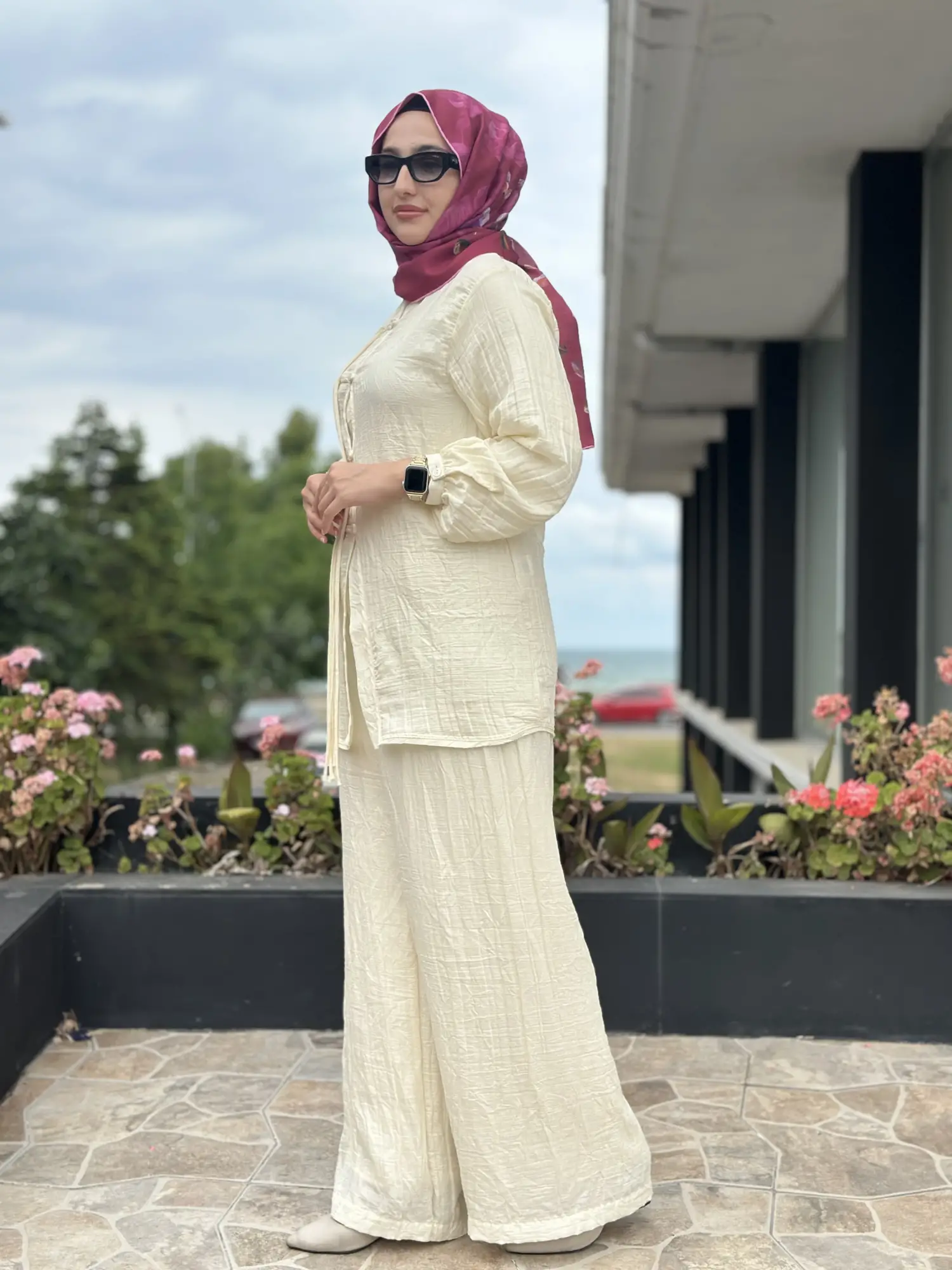 Qupra Brit Detaylı Tensel Tunik Pantolon Takım WAD12130