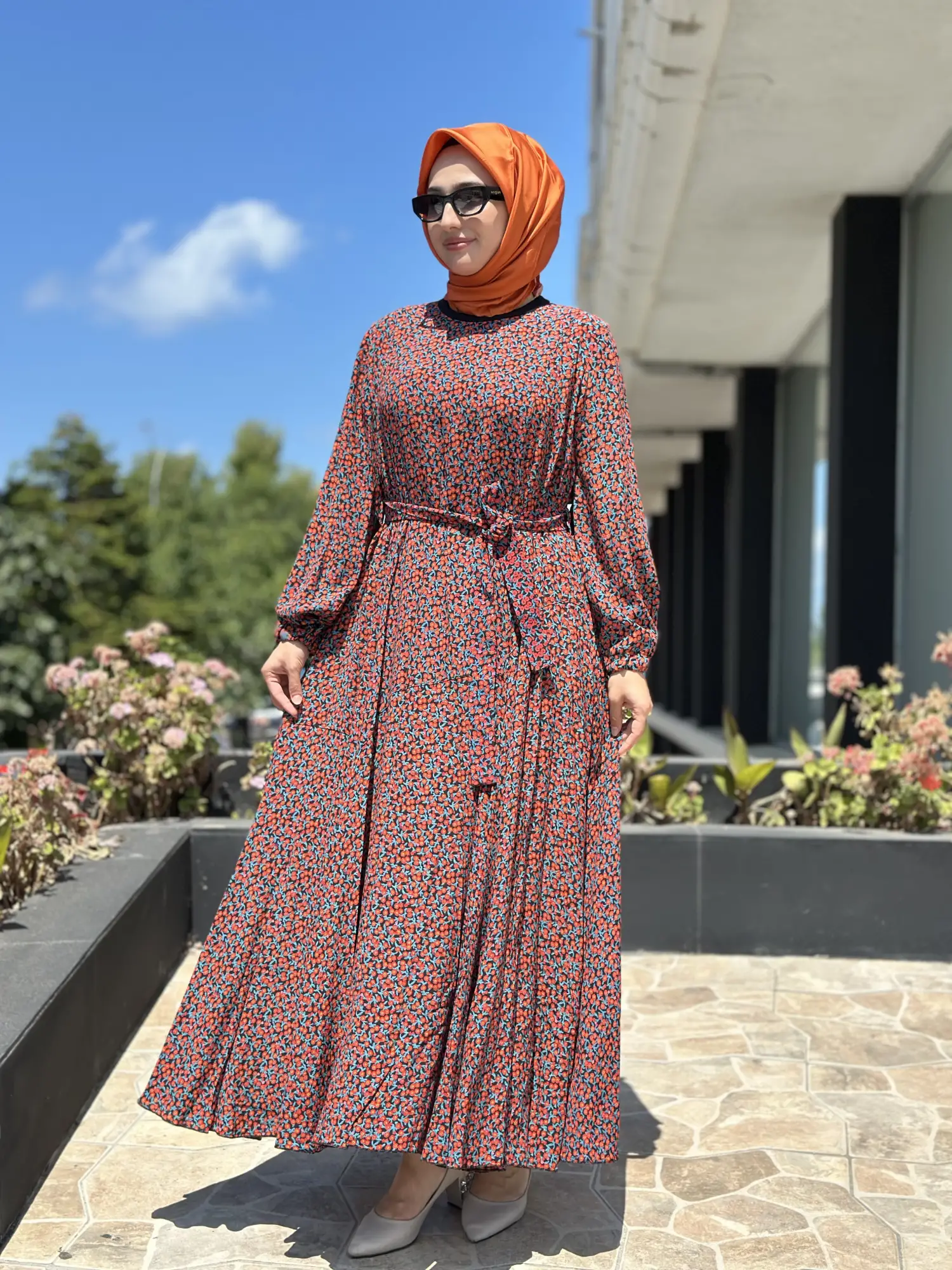 Misswhence Çiçek Desenli Viscon Elbise 39844C