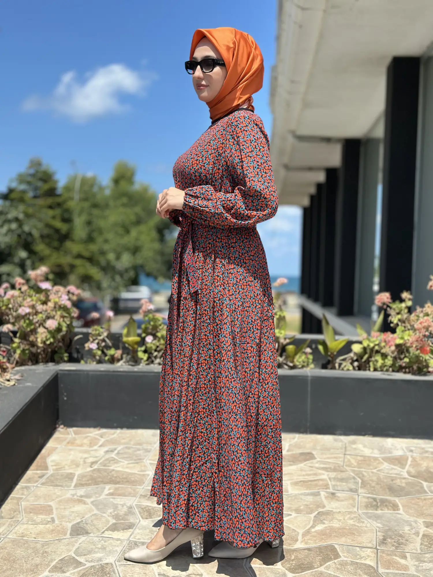 Misswhence Çiçek Desenli Viscon Elbise 39844C