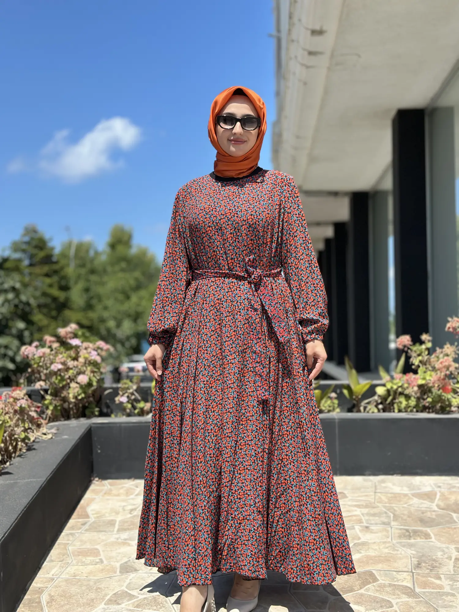 Misswhence Çiçek Desenli Viscon Elbise 39844C