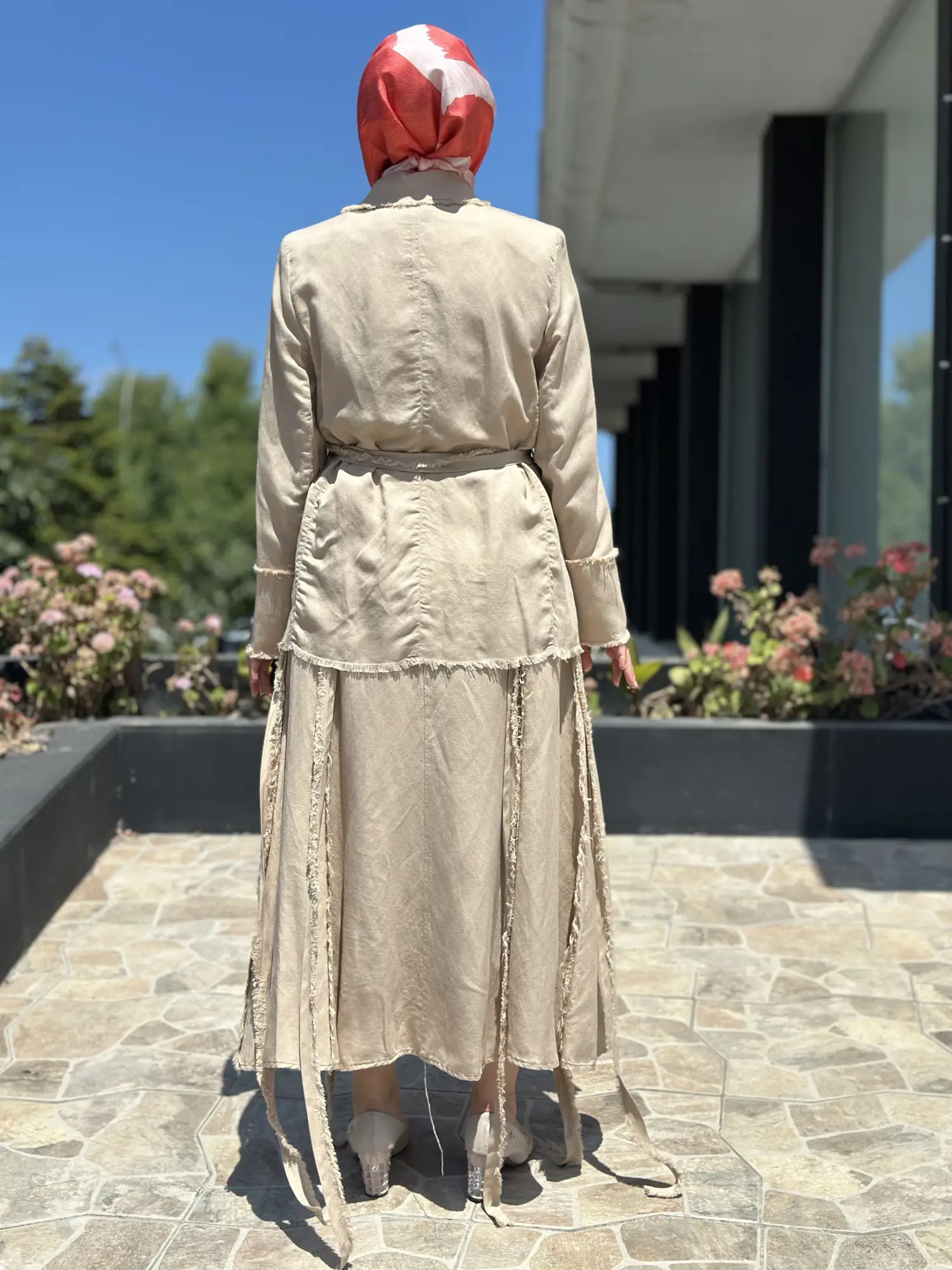 Kahma Püskül Detaylı Ceket Etek Takım