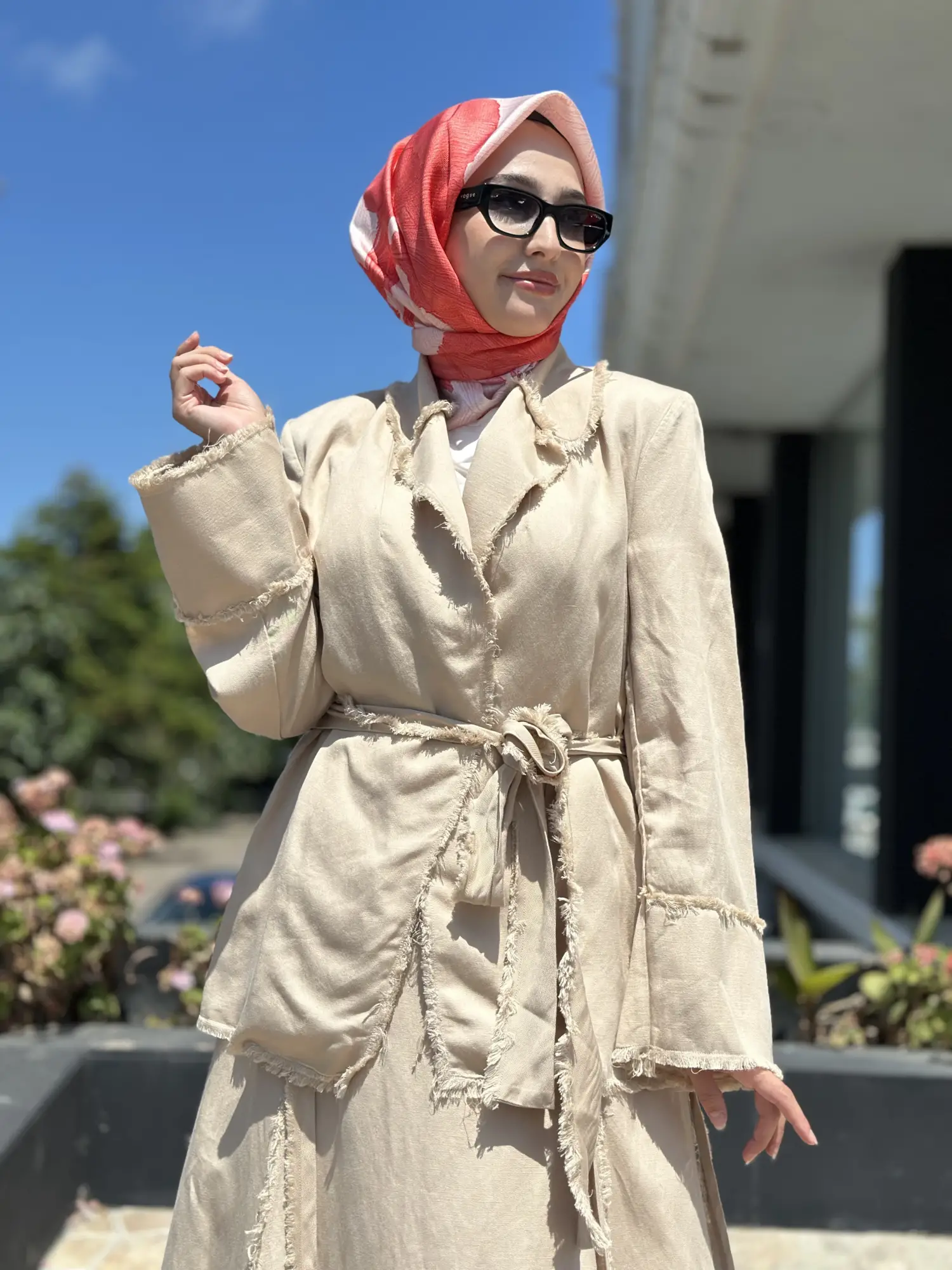 Kahma Püskül Detaylı Ceket Etek Takım