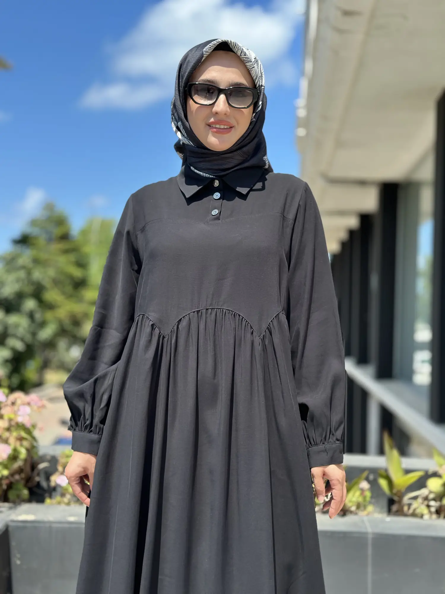 Almarwah Asimetrik Dikiş Detaylı Elbise 303892