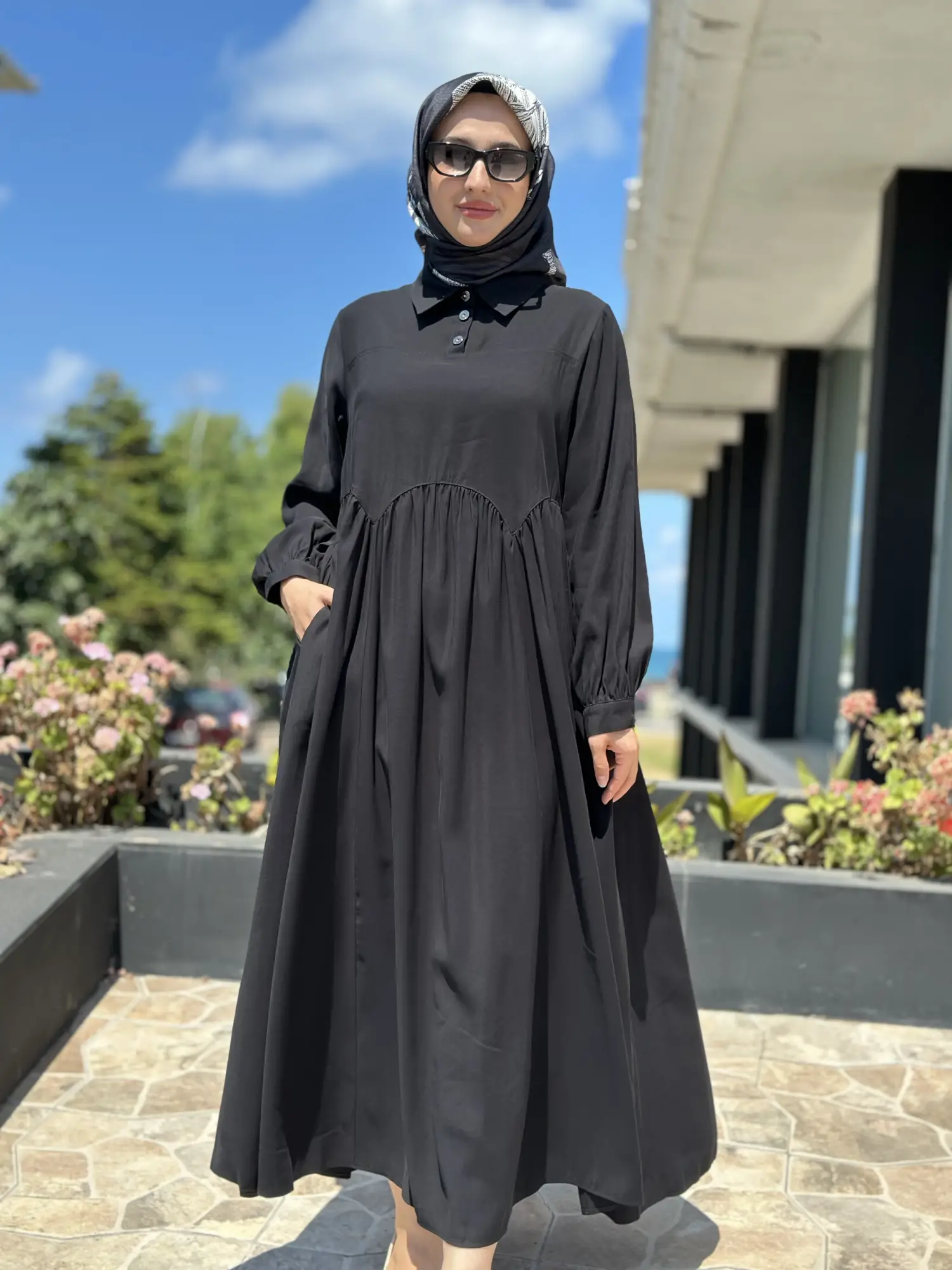 Almarwah Asimetrik Dikiş Detaylı Elbise 303892