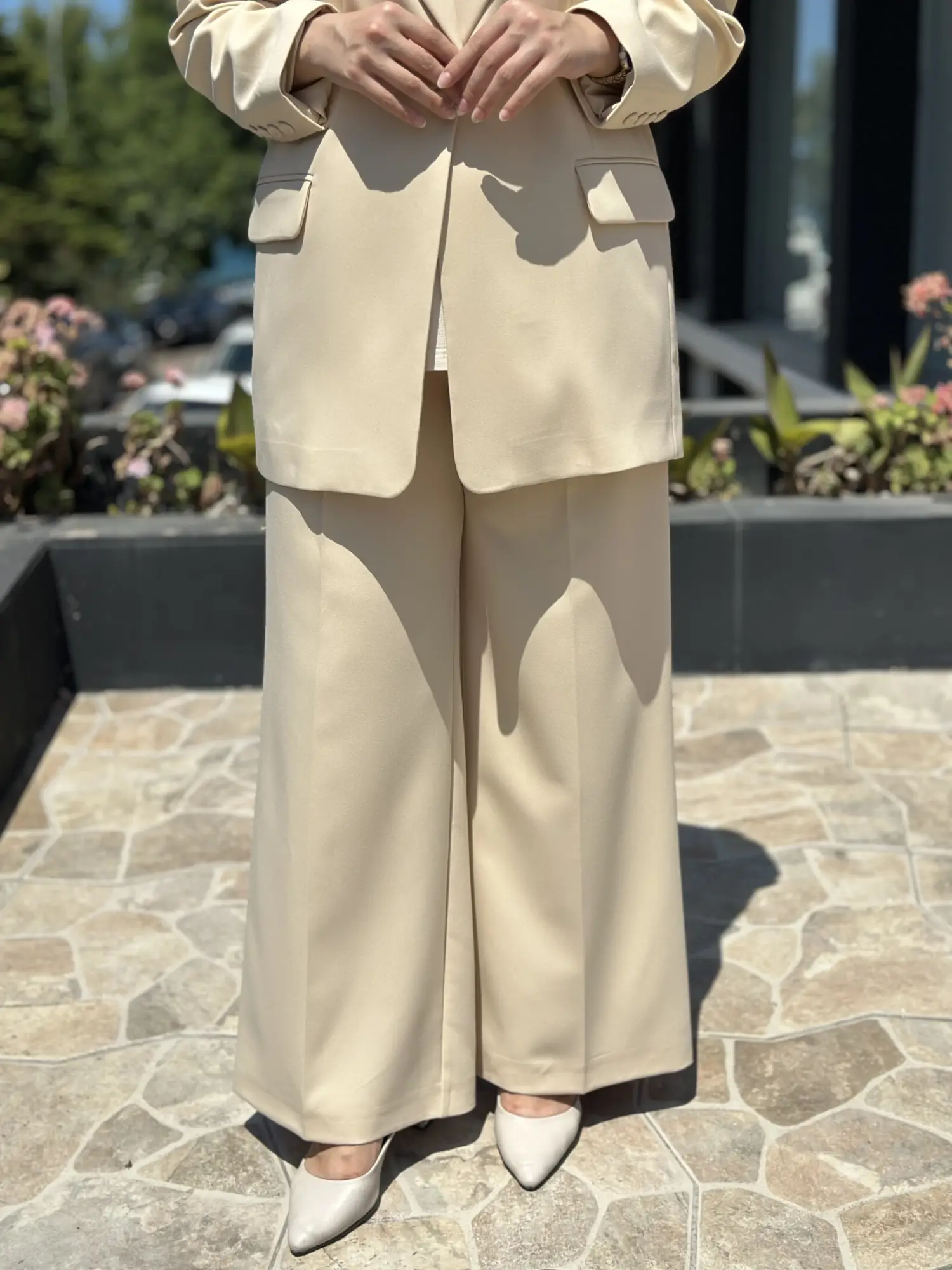 Kahma Pens Detaylı Geniş Paça Pantolon