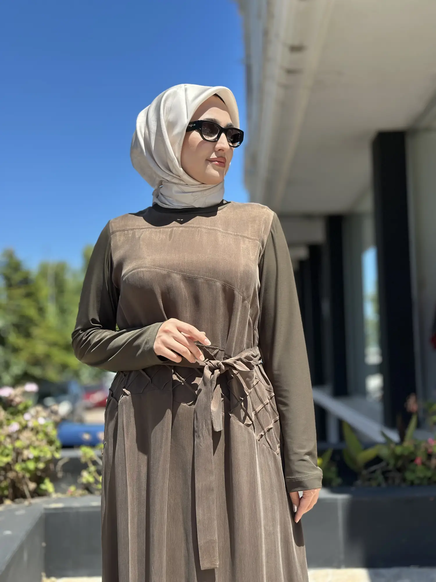 Misswhence Üç Boyutlu Dikiş Detaylı Cupra İpek Elbise 39831