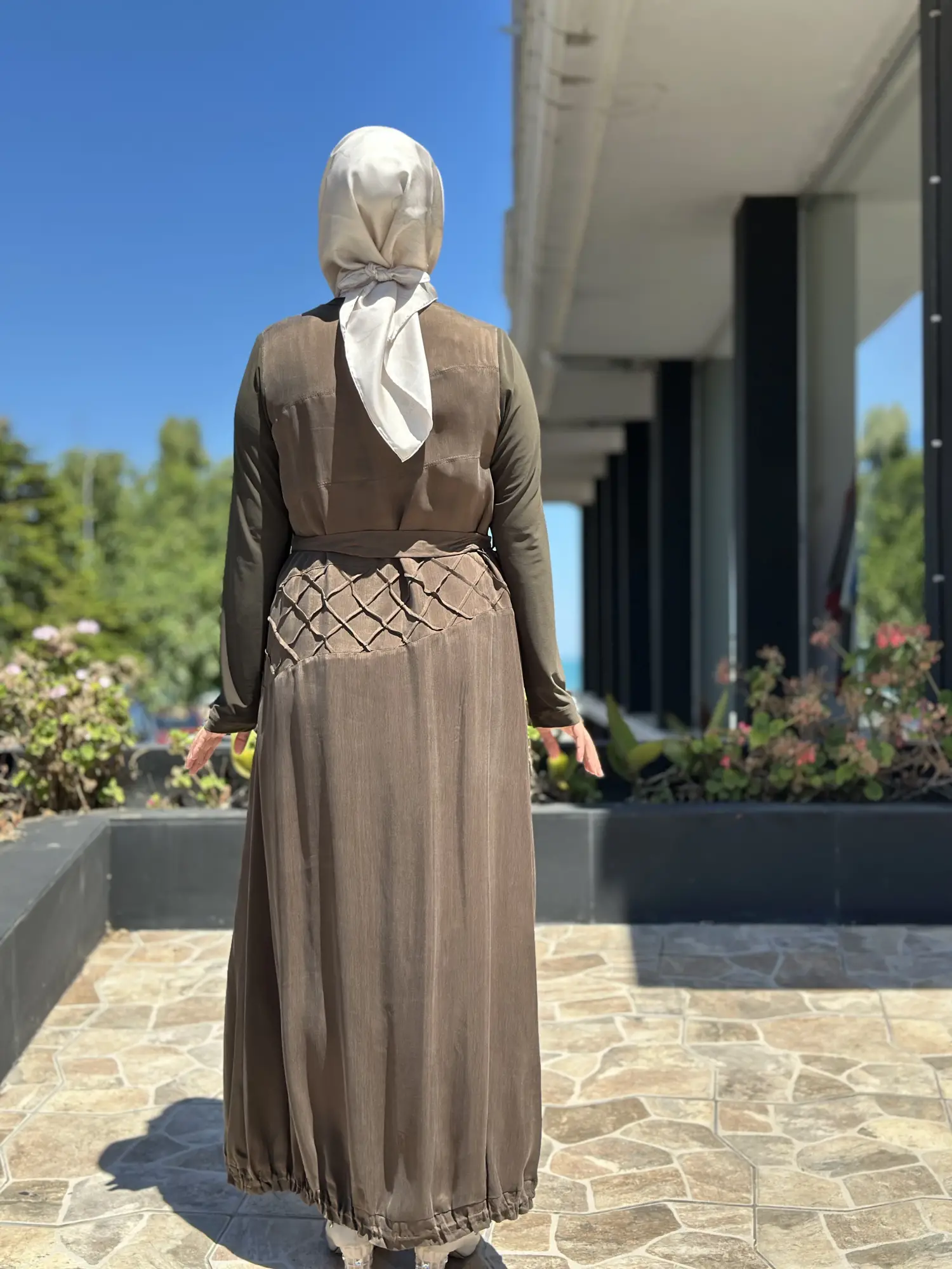 Misswhence Üç Boyutlu Dikiş Detaylı Cupra İpek Elbise 39831