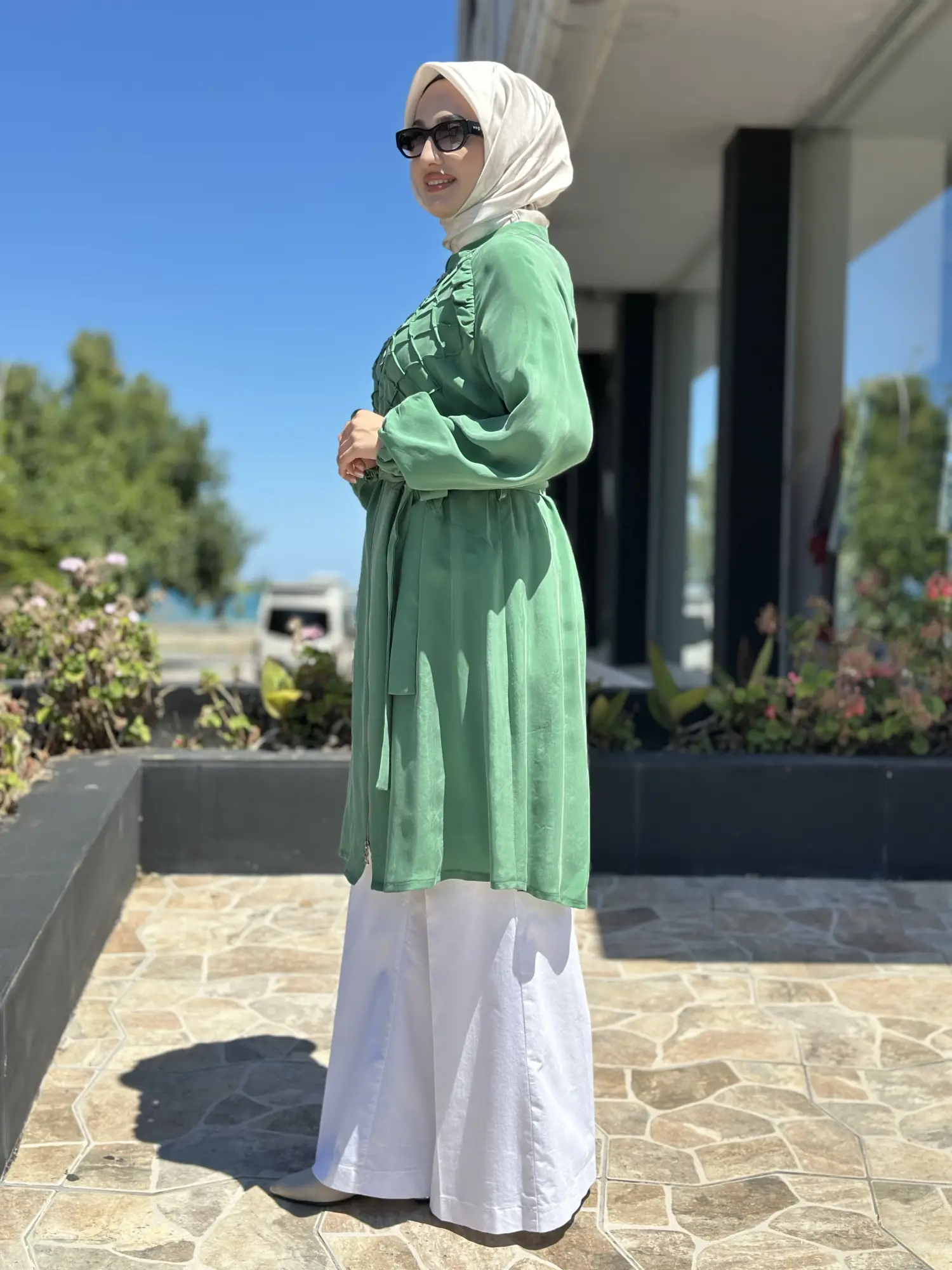 Misswhence Üç Boyutlu Dikiş Detaylı Fermuarlı Kupra İpek Kap 39407